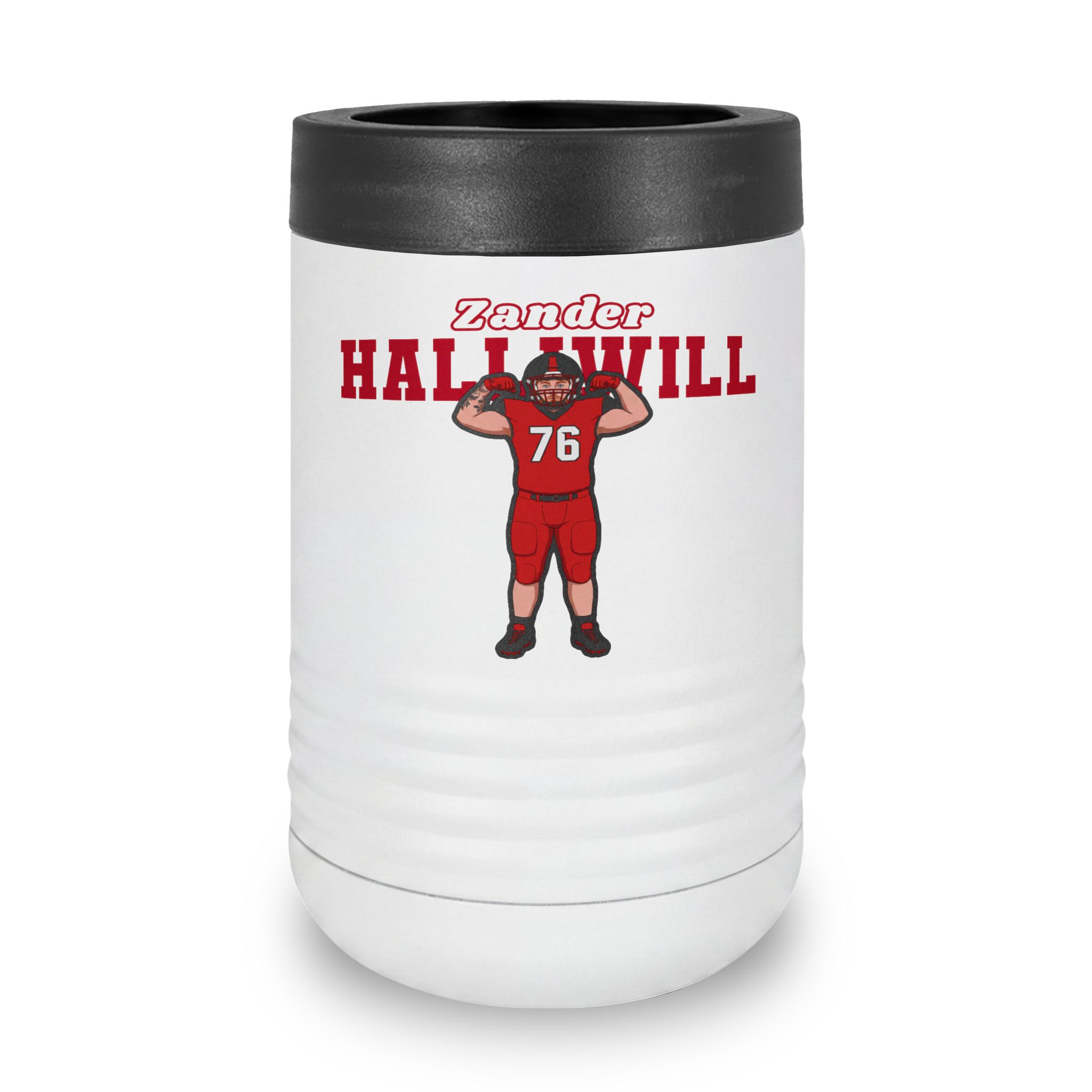 Stainless Can Cooler — character_name_arch in White