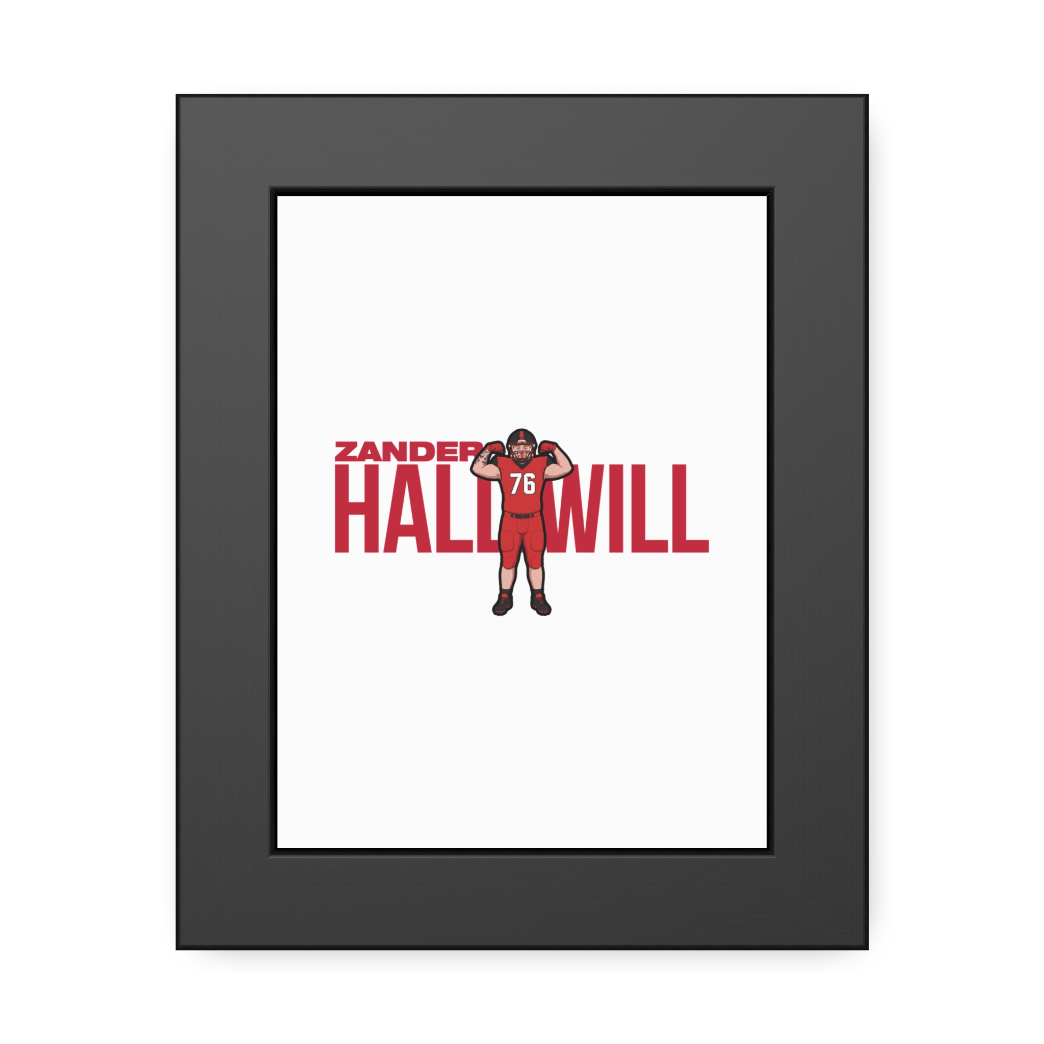 Framed Poster — character_player_name in Black