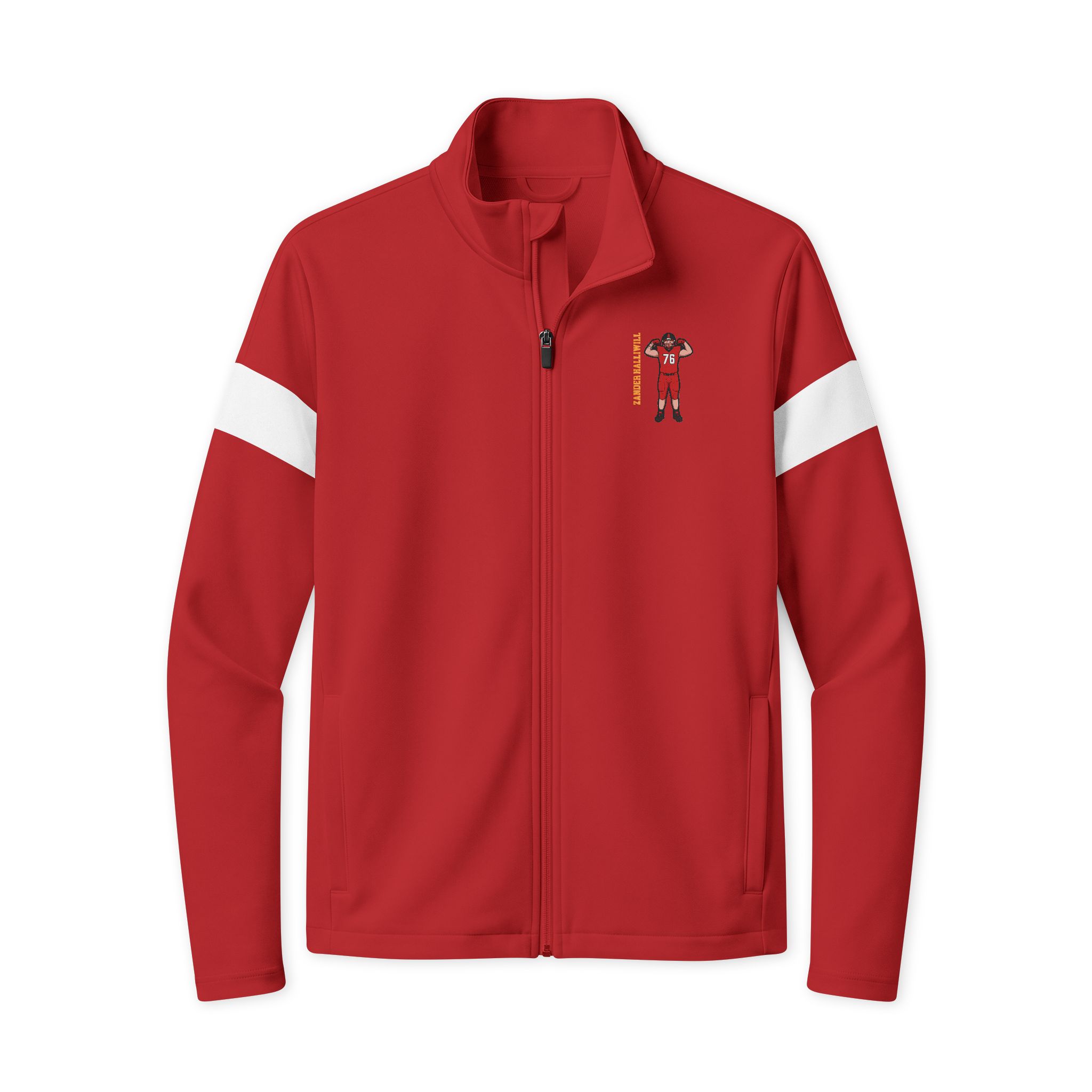 Travel Full-Zip Jacket — character_name_vertical in Deep Red/ White