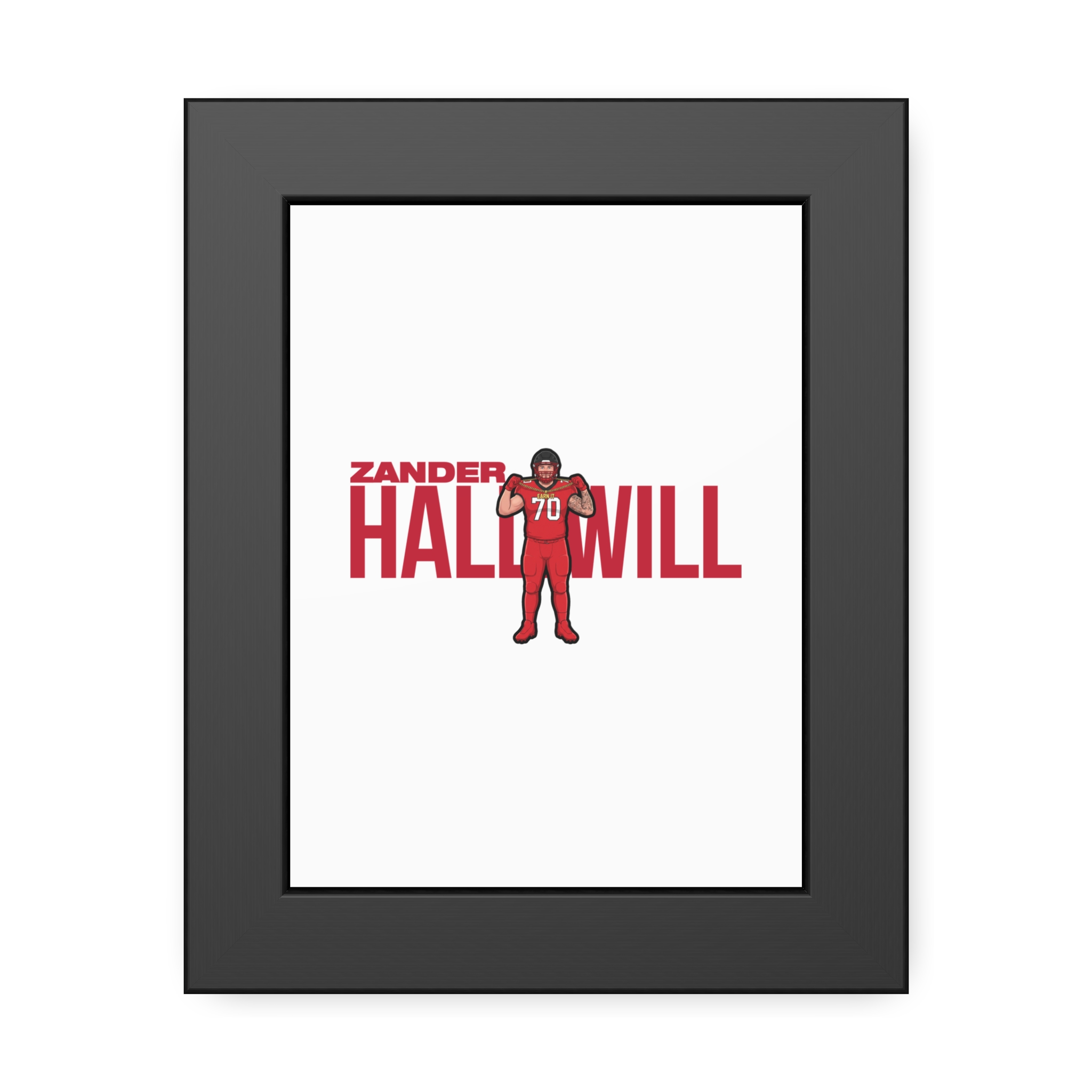 Framed Poster — character_player_name in Black