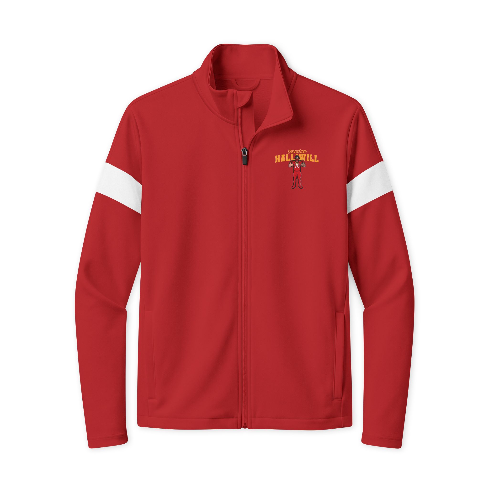 Travel Full-Zip Jacket — character_name_arch in Deep Red/ White