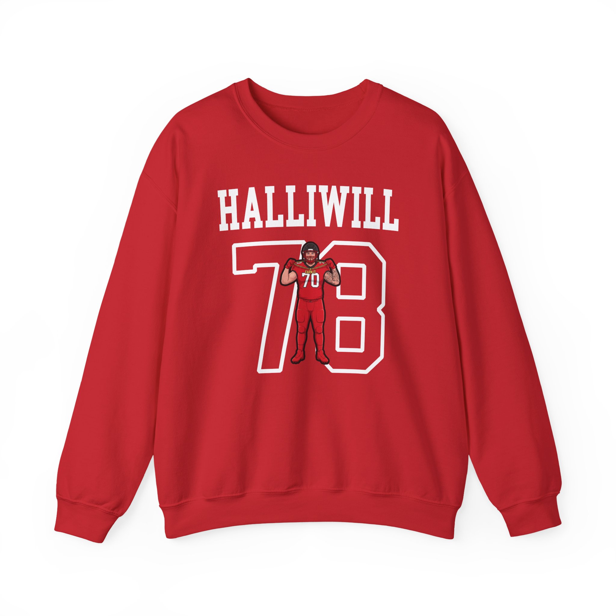 Crewneck Sweatshirt — character_shirsey in Red