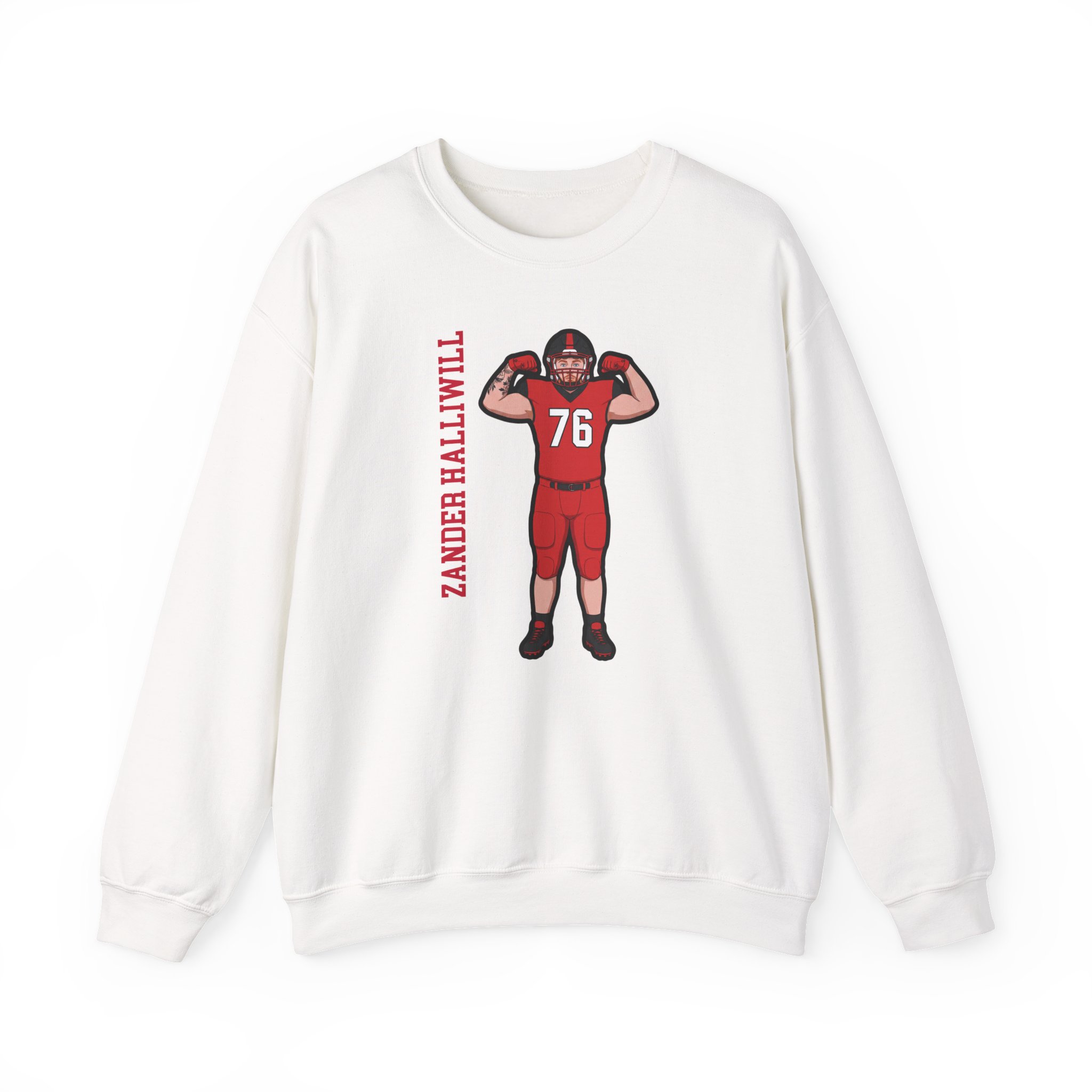 Crewneck Sweatshirt — character_name_vertical in White