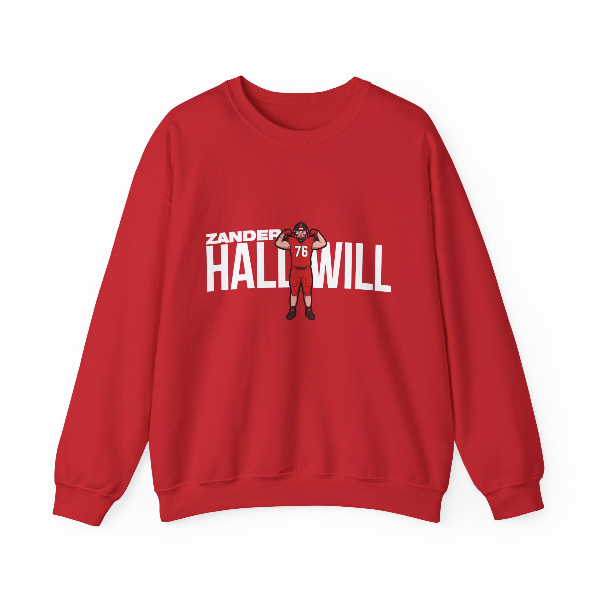 Crewneck Sweatshirt — character_player_name in Red
