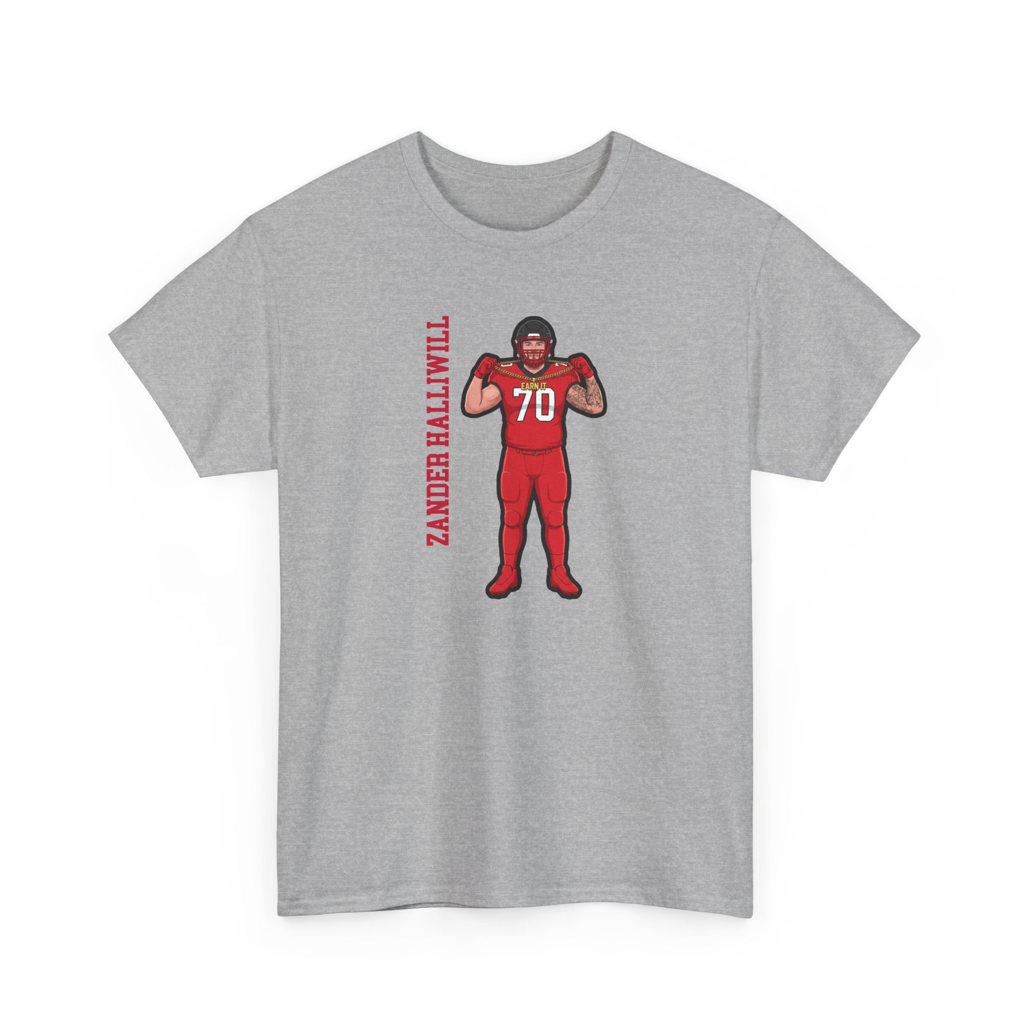 Tee — character_name_vertical in Grey