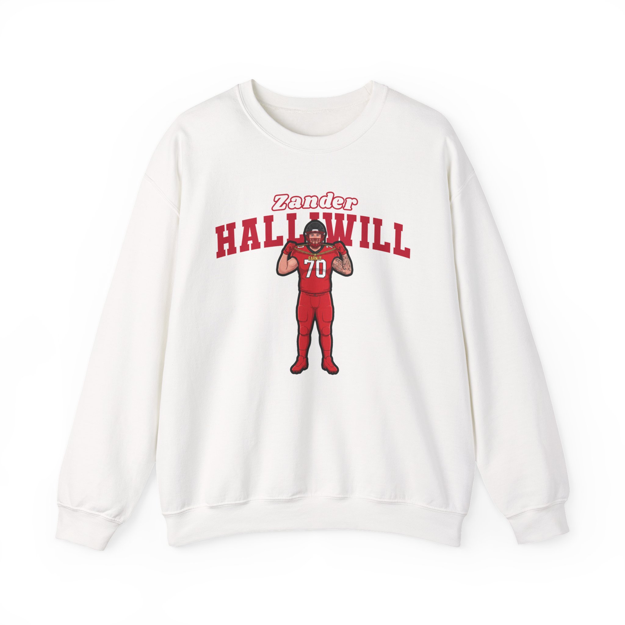 Crewneck Sweatshirt — character_name_arch in White