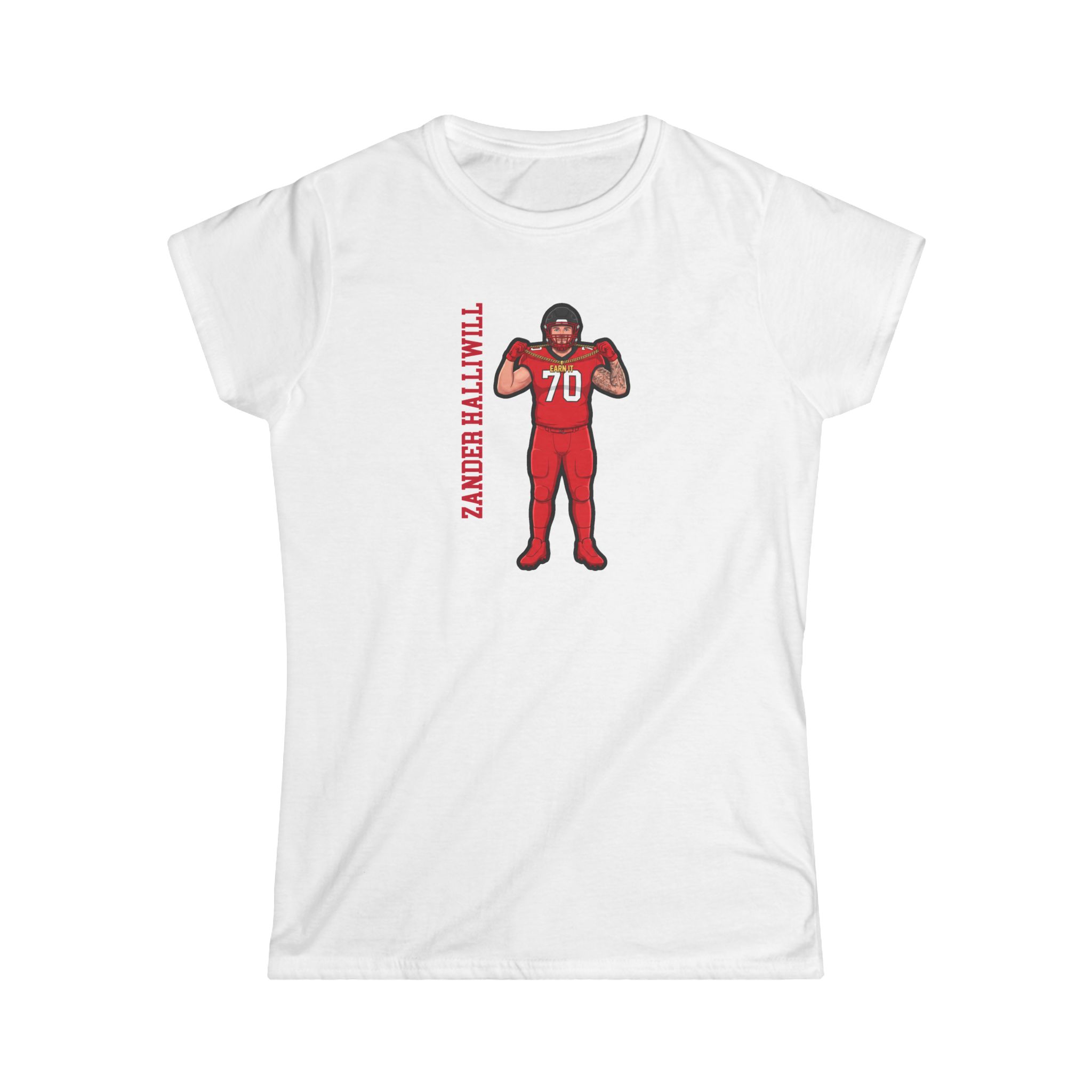 Women's Softstyle Tee — character_name_vertical in White