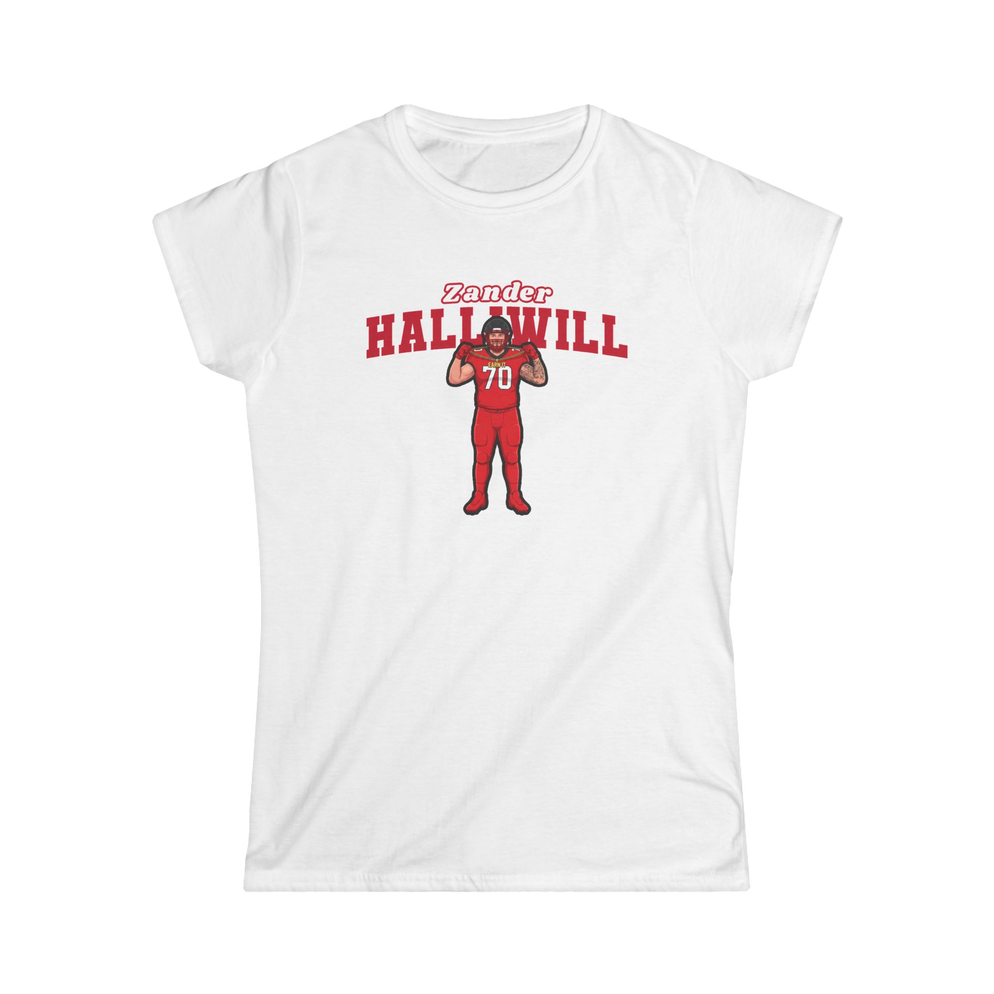 Women's Softstyle Tee — character_name_arch in White