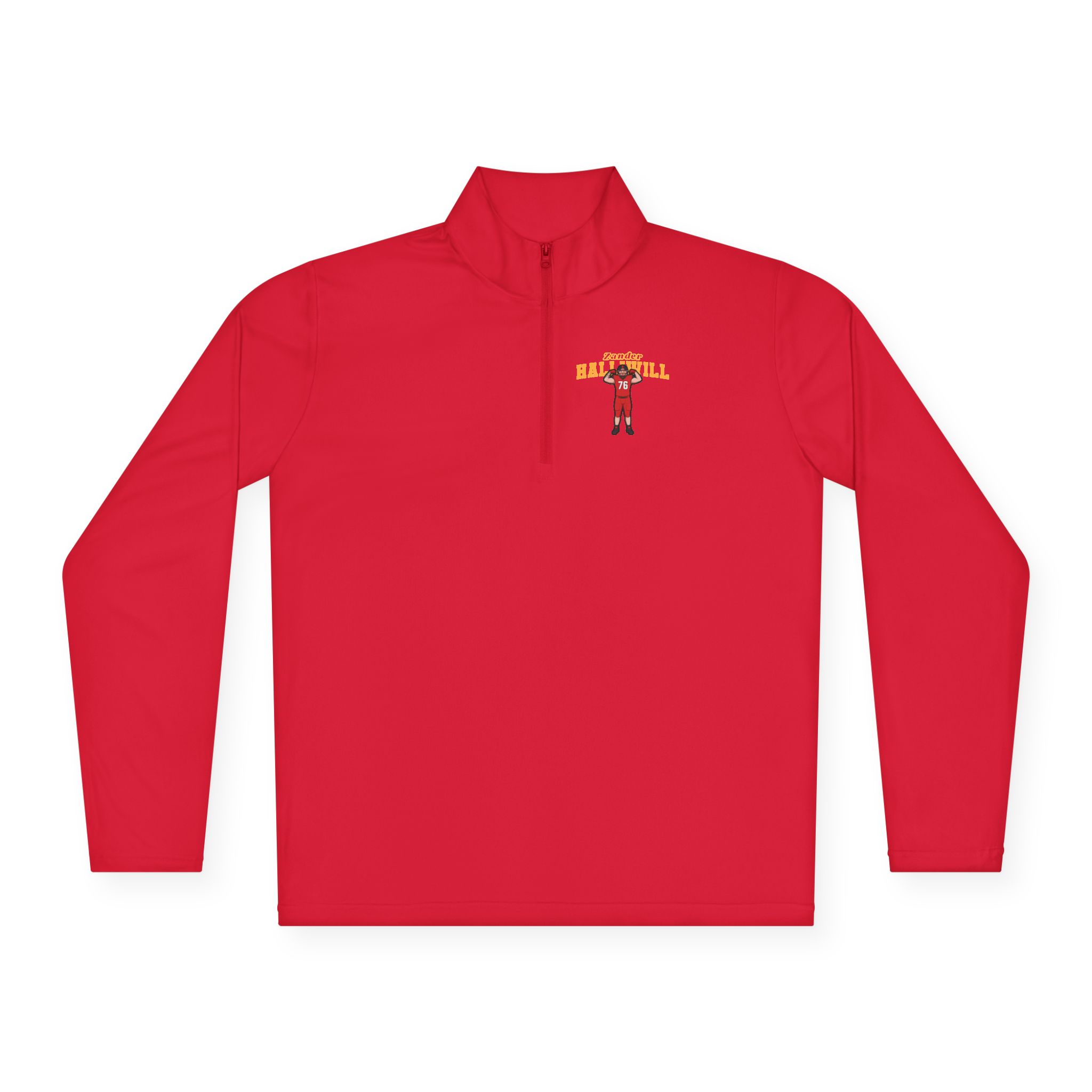 Q-Zip Pullover — character_name_arch in Red