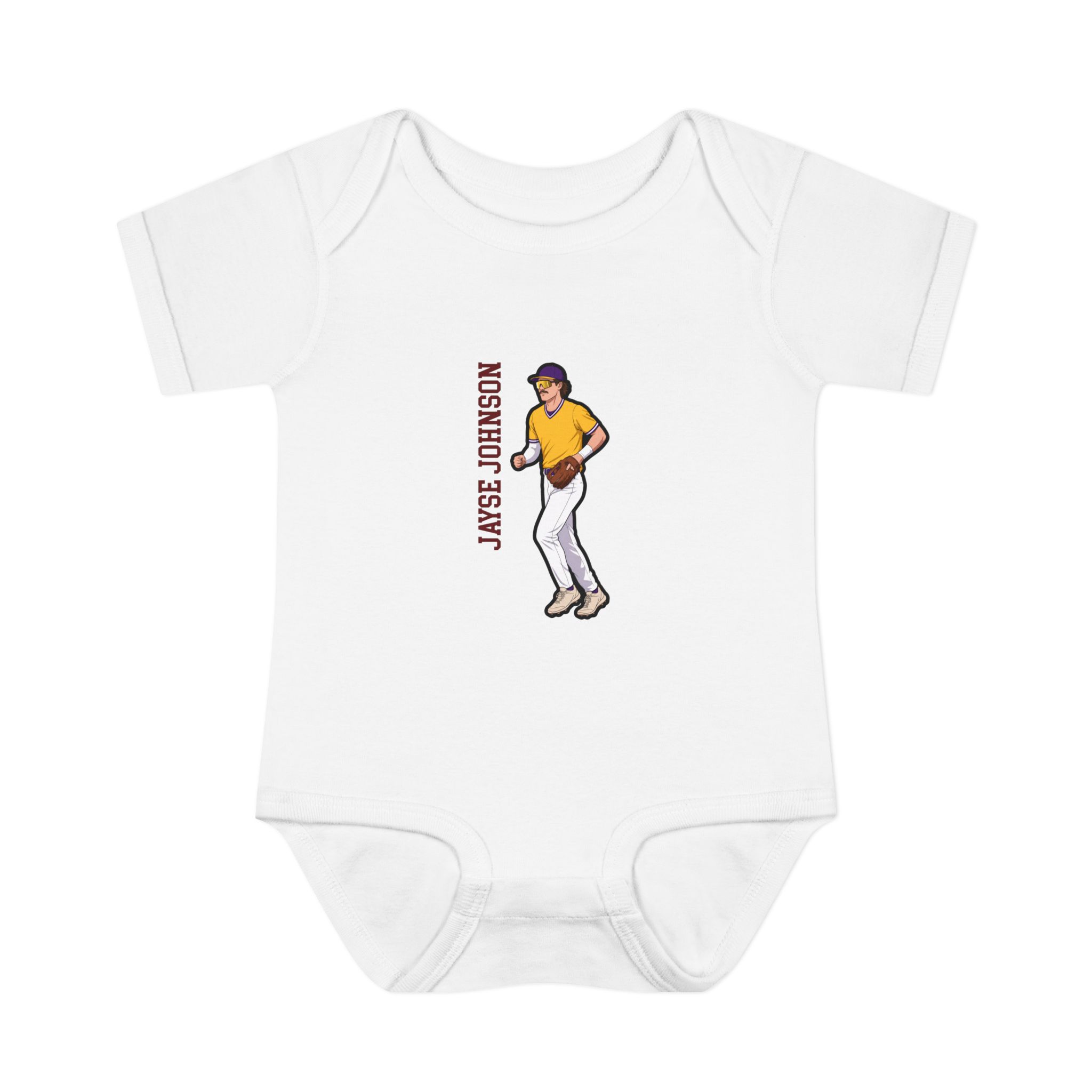 Baby Onesie — character_name_vertical in White