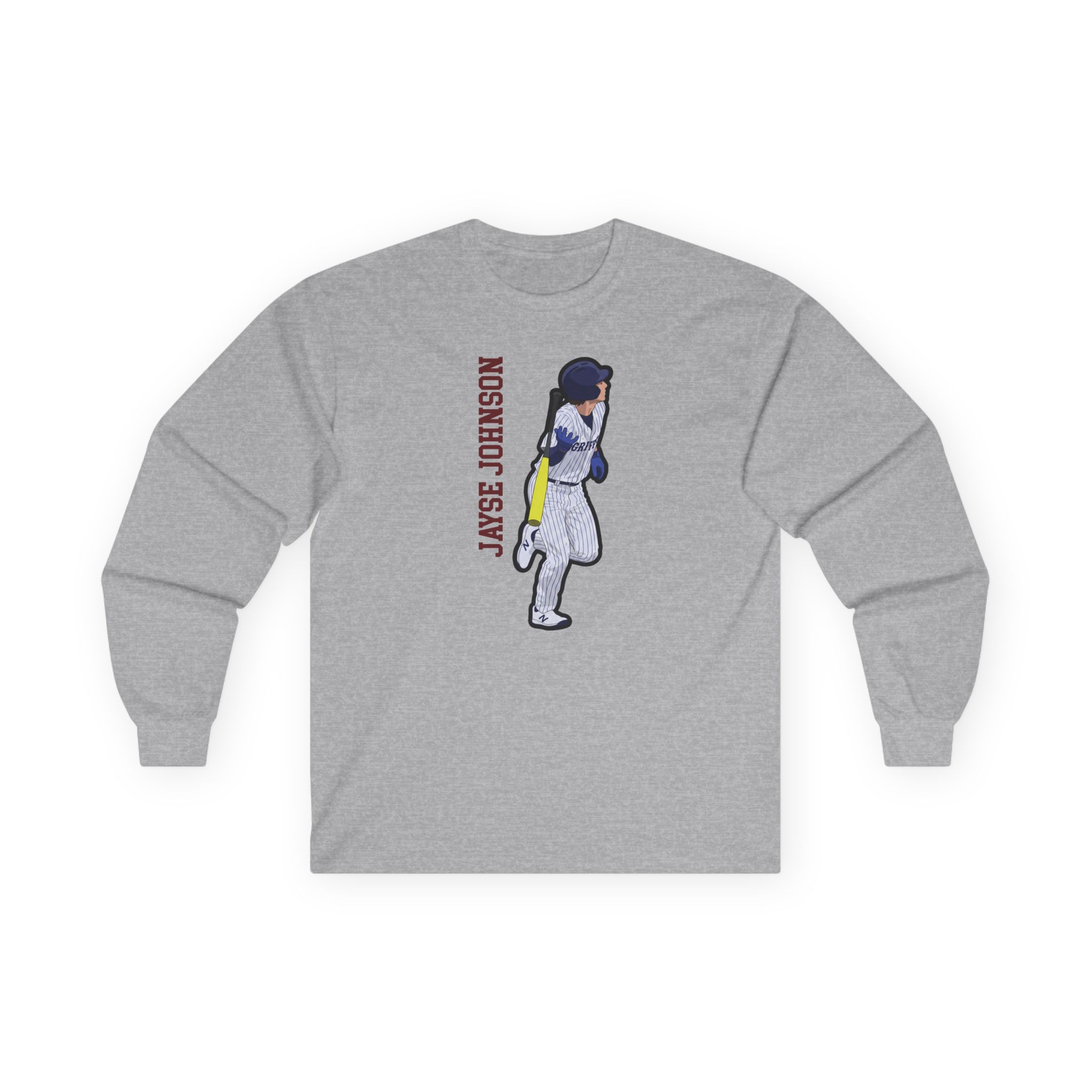 Long Sleeve Tee — character_name_vertical in Grey