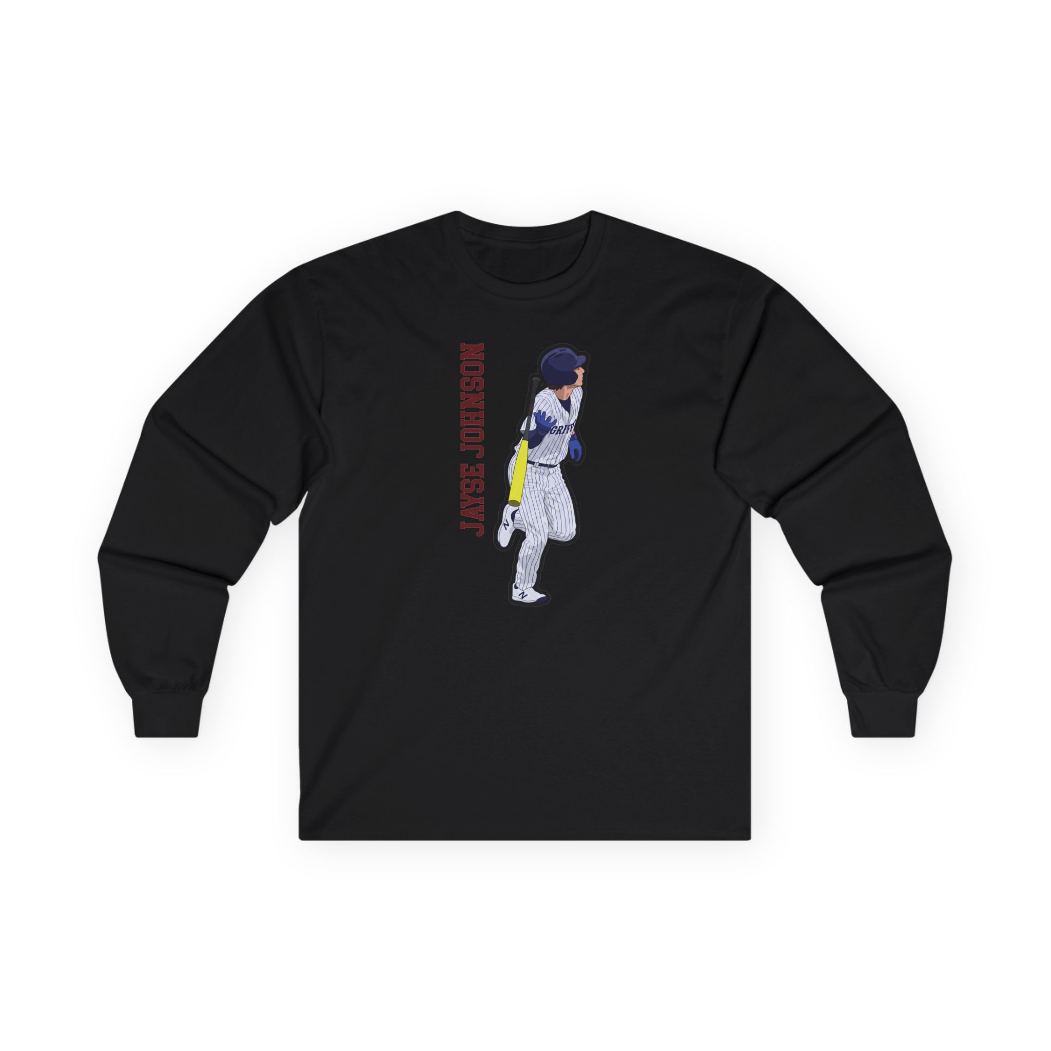 Long Sleeve Tee — character_name_vertical in Black