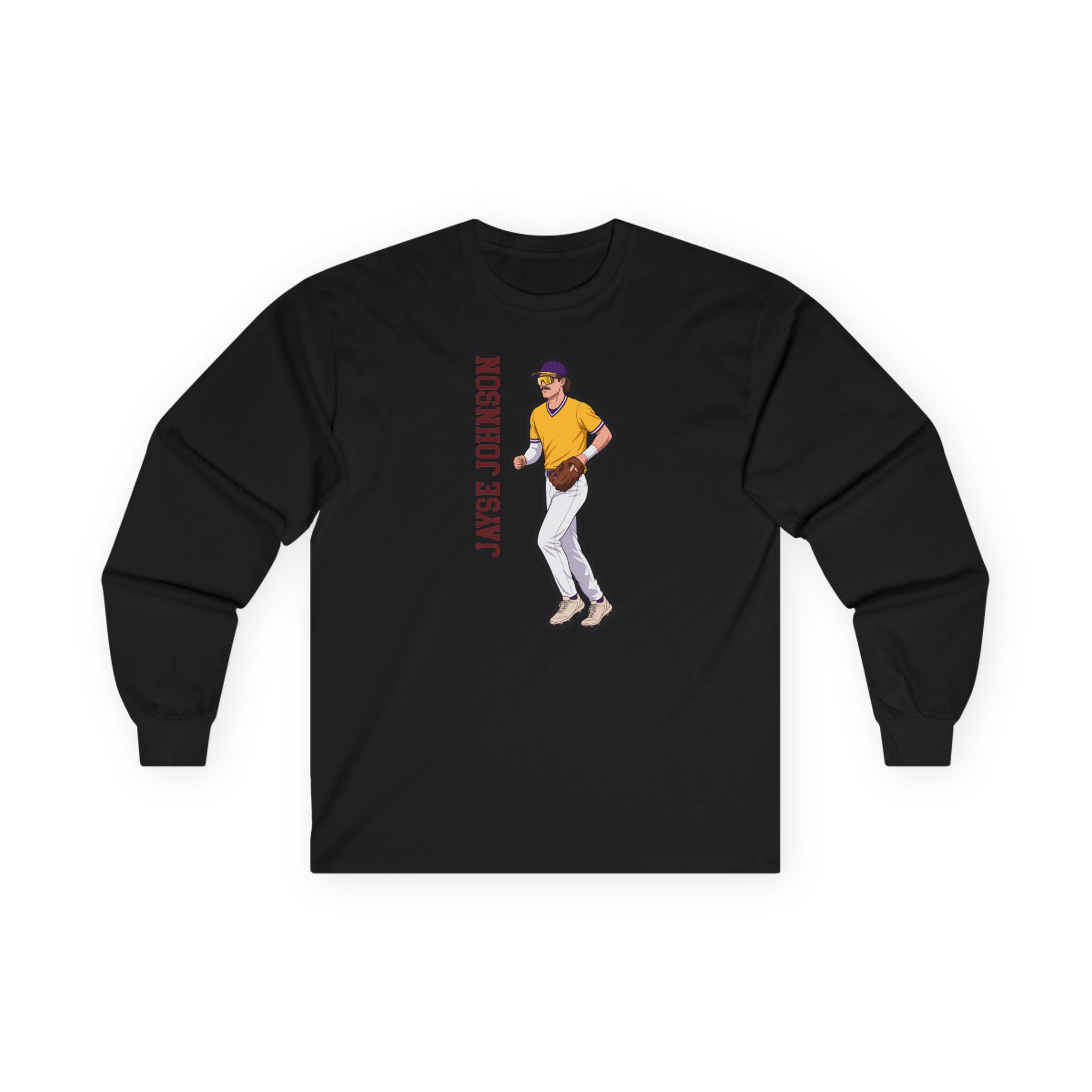 Long Sleeve Tee — character_name_vertical in Black
