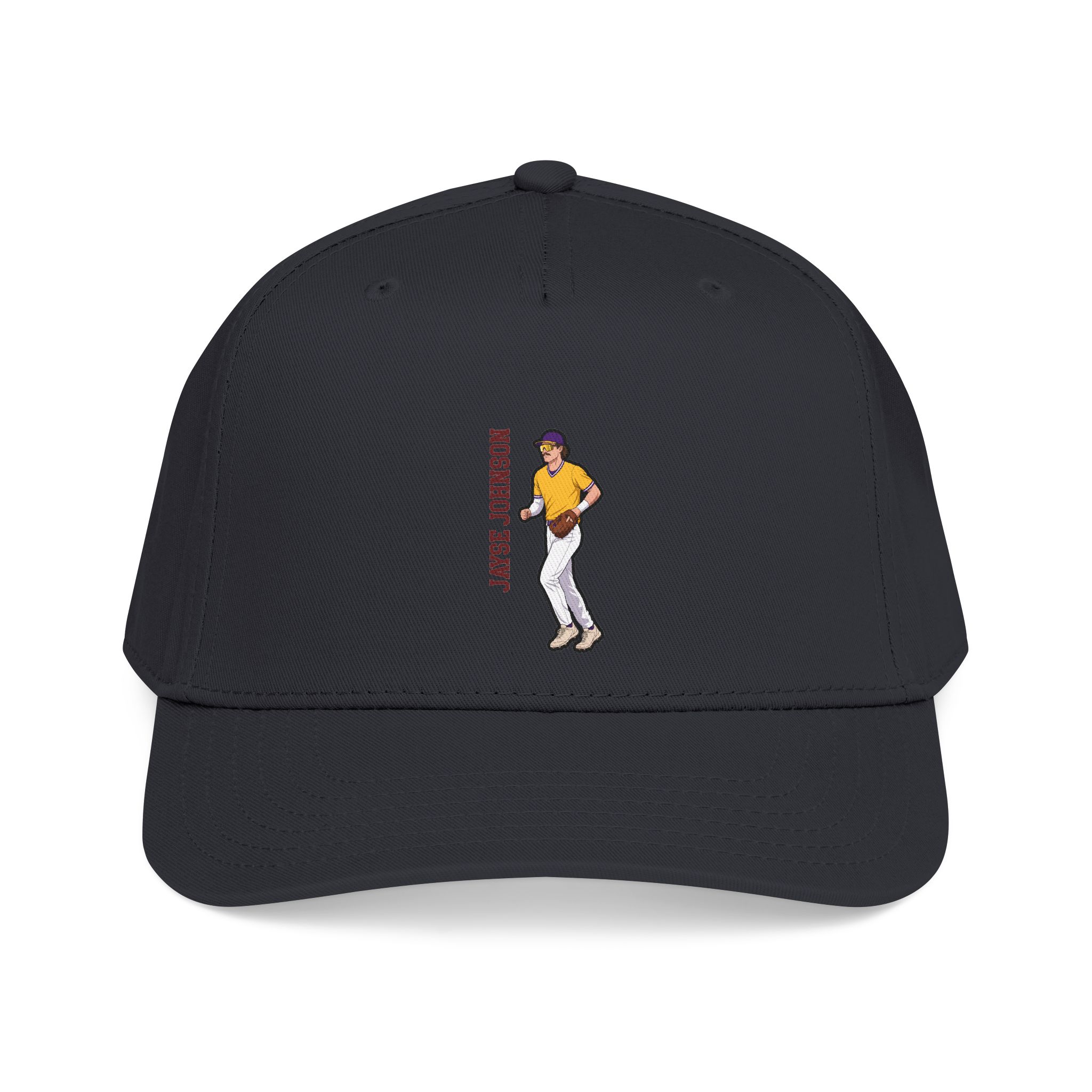 Baseball Cap — character_name_vertical in Black