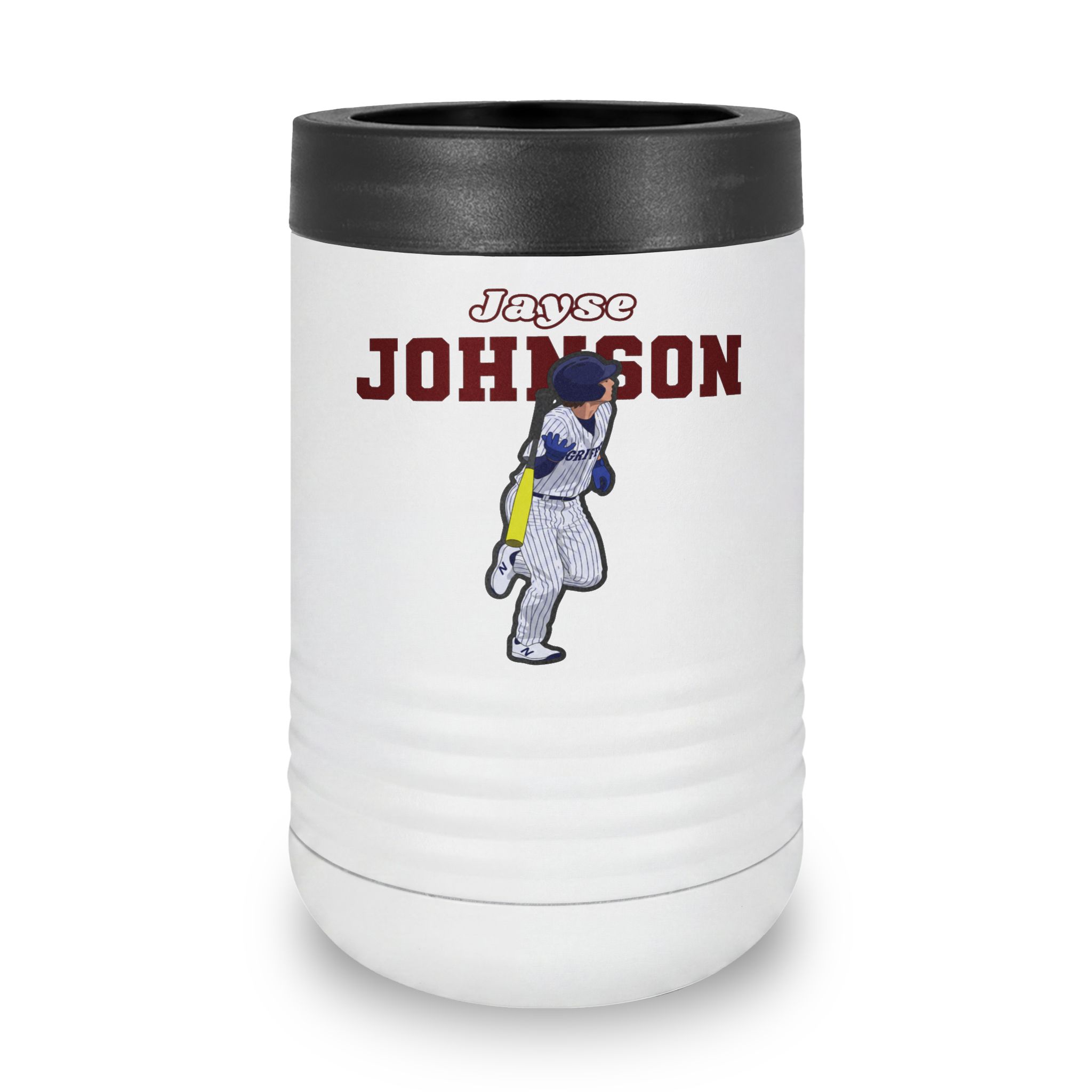 Stainless Can Cooler — character_name_arch in White