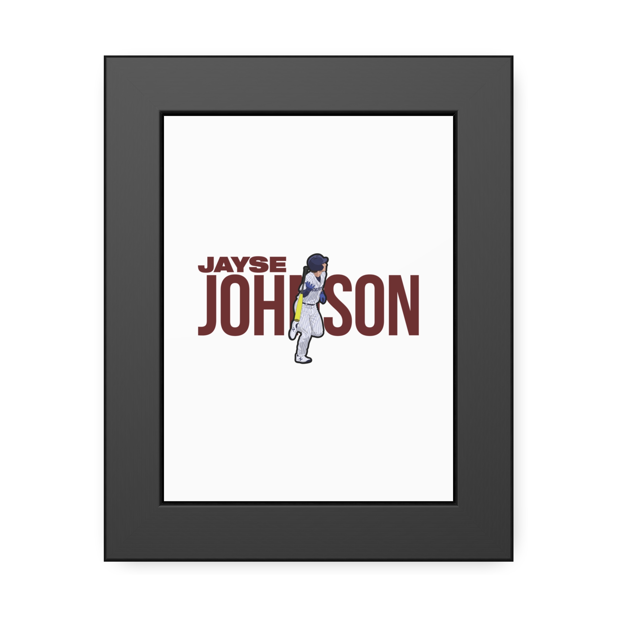 Framed Poster — character_player_name in Black