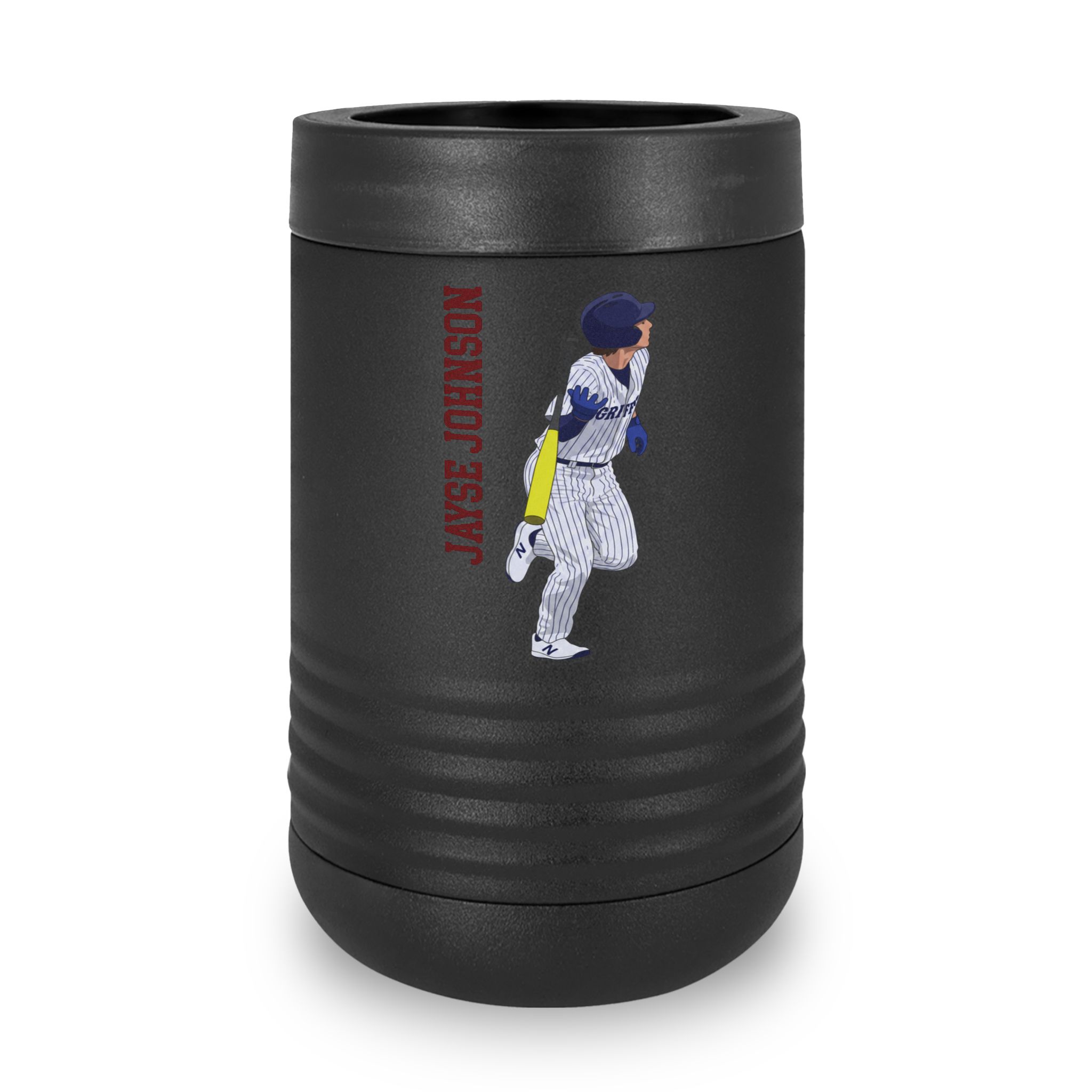 Stainless Can Cooler — character_name_vertical in Black