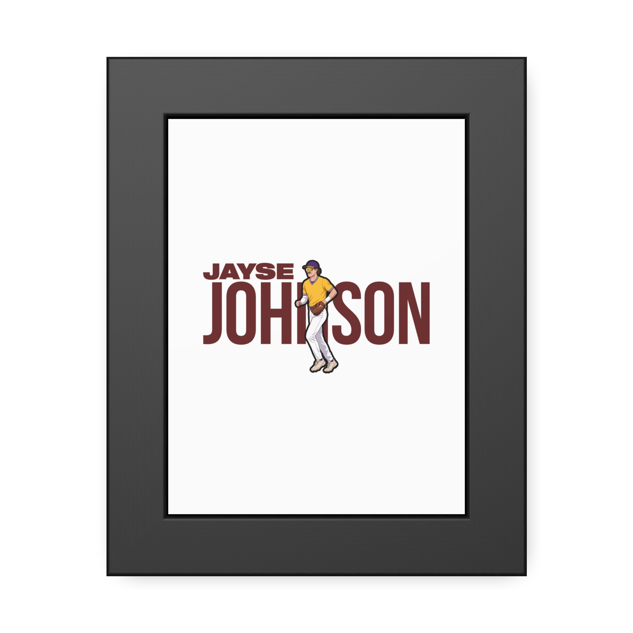Framed Poster — character_player_name in Black