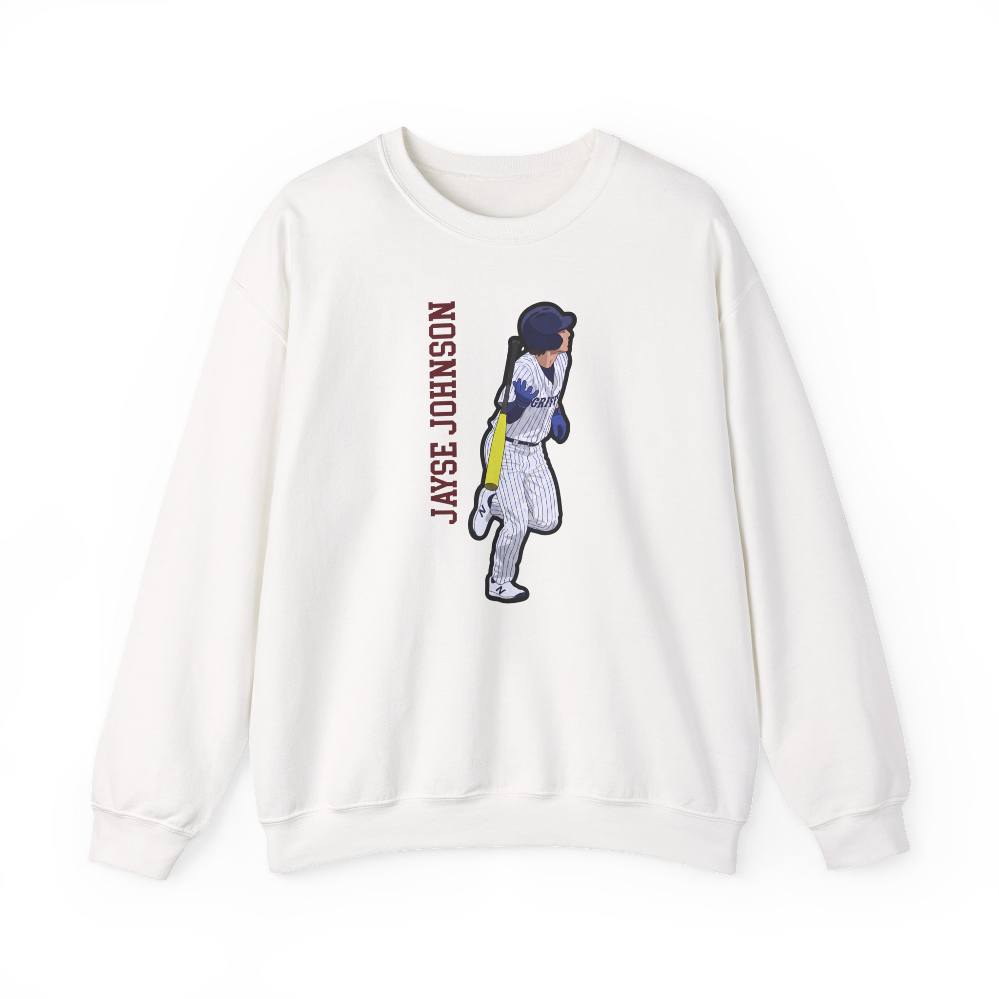 Crewneck Sweatshirt — character_name_vertical in White