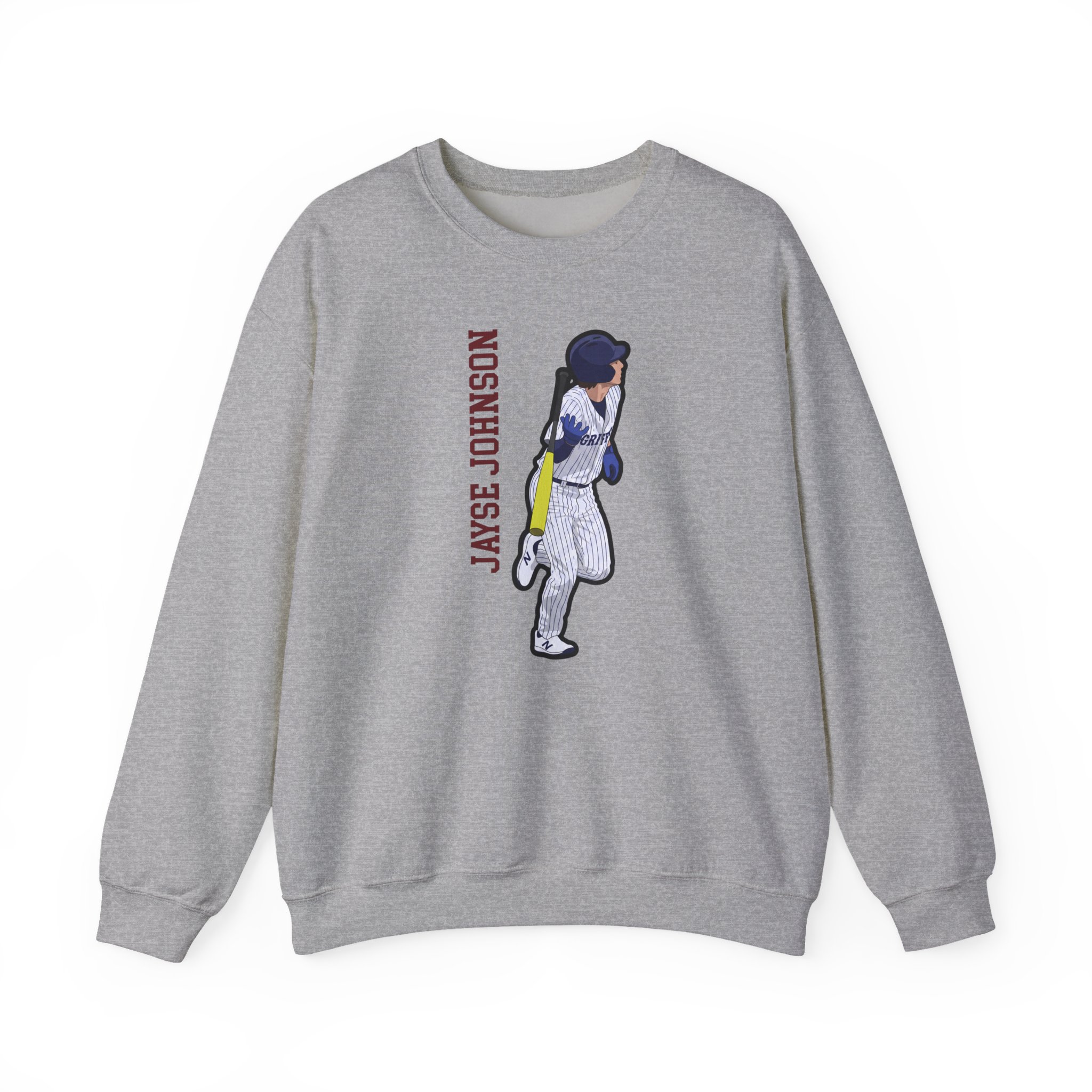 Crewneck Sweatshirt — character_name_vertical in Grey