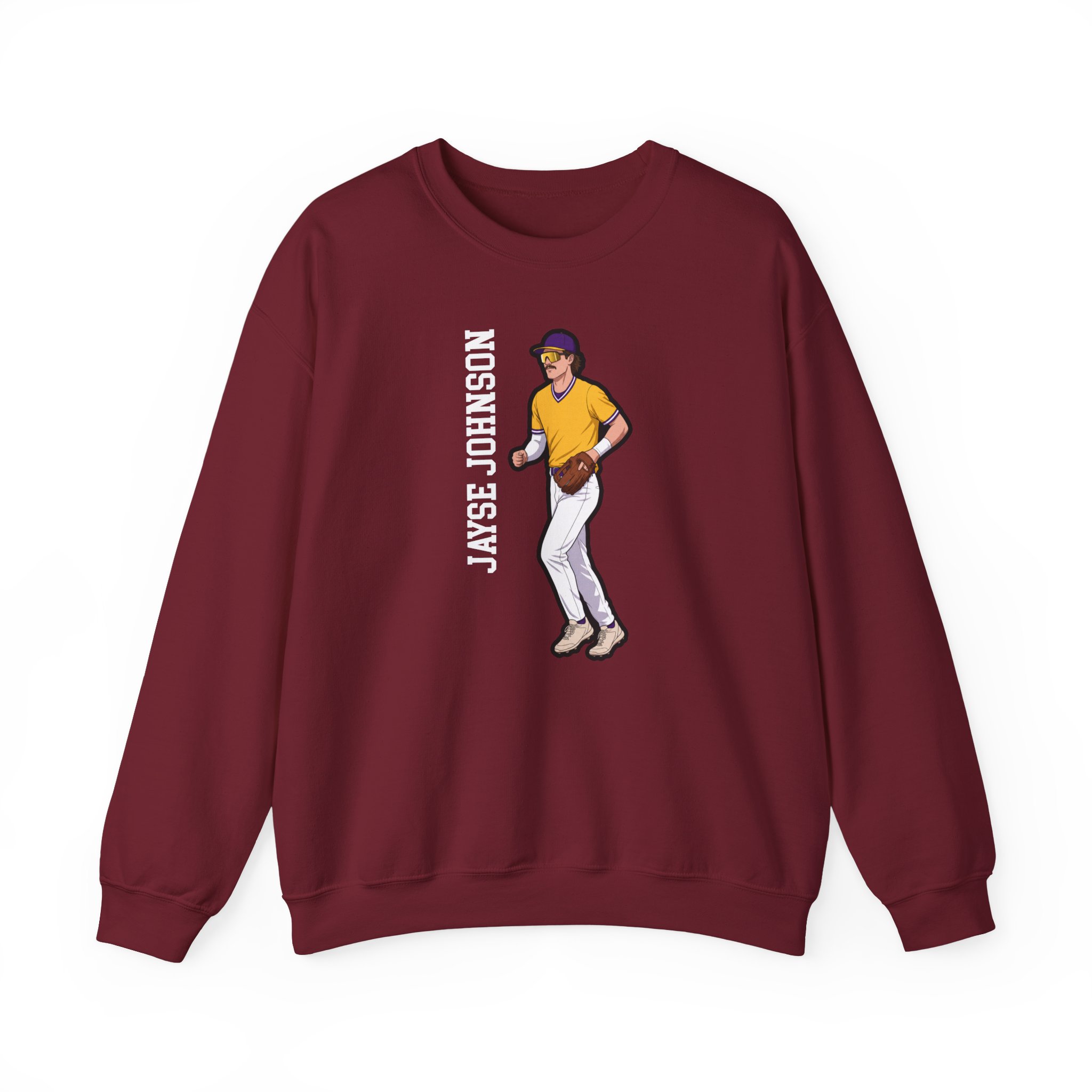 Crewneck Sweatshirt — character_name_vertical in Garnet