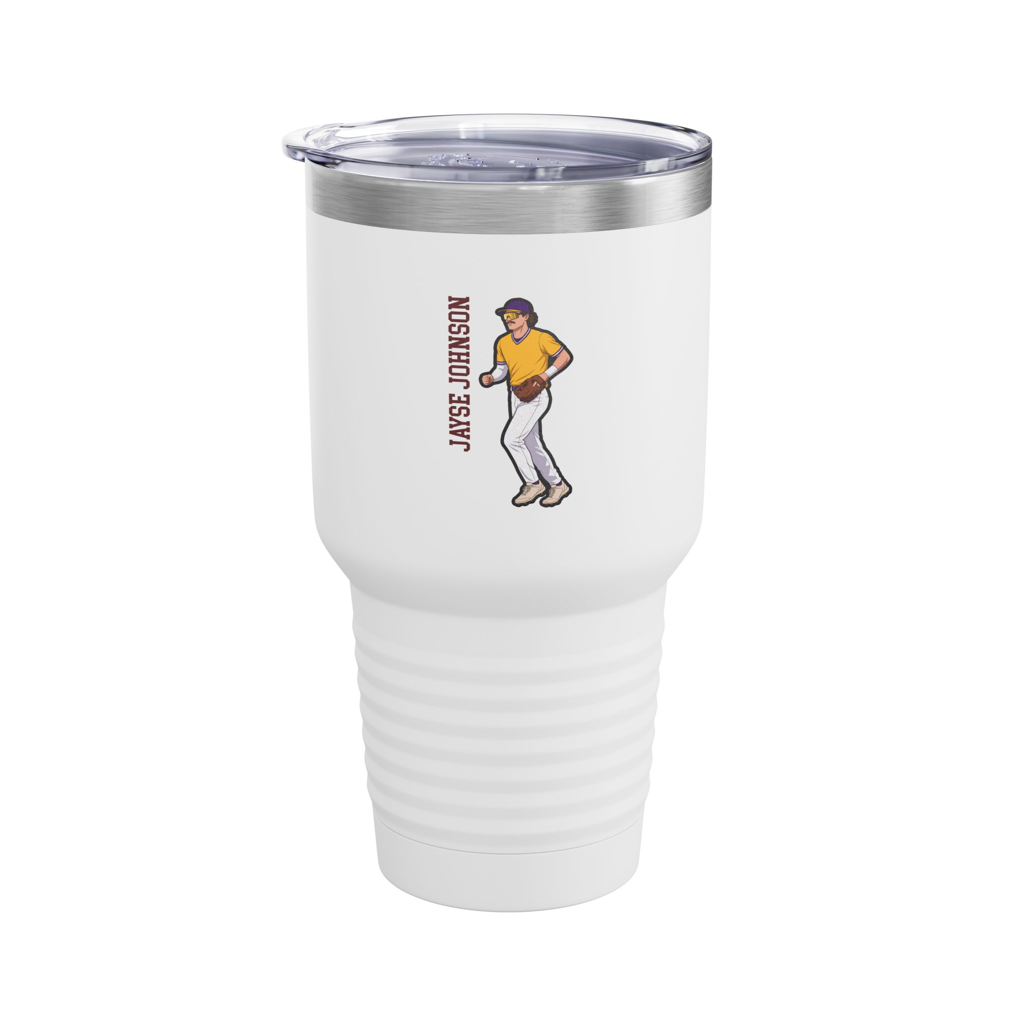 30oz Tumbler — character_name_vertical in White