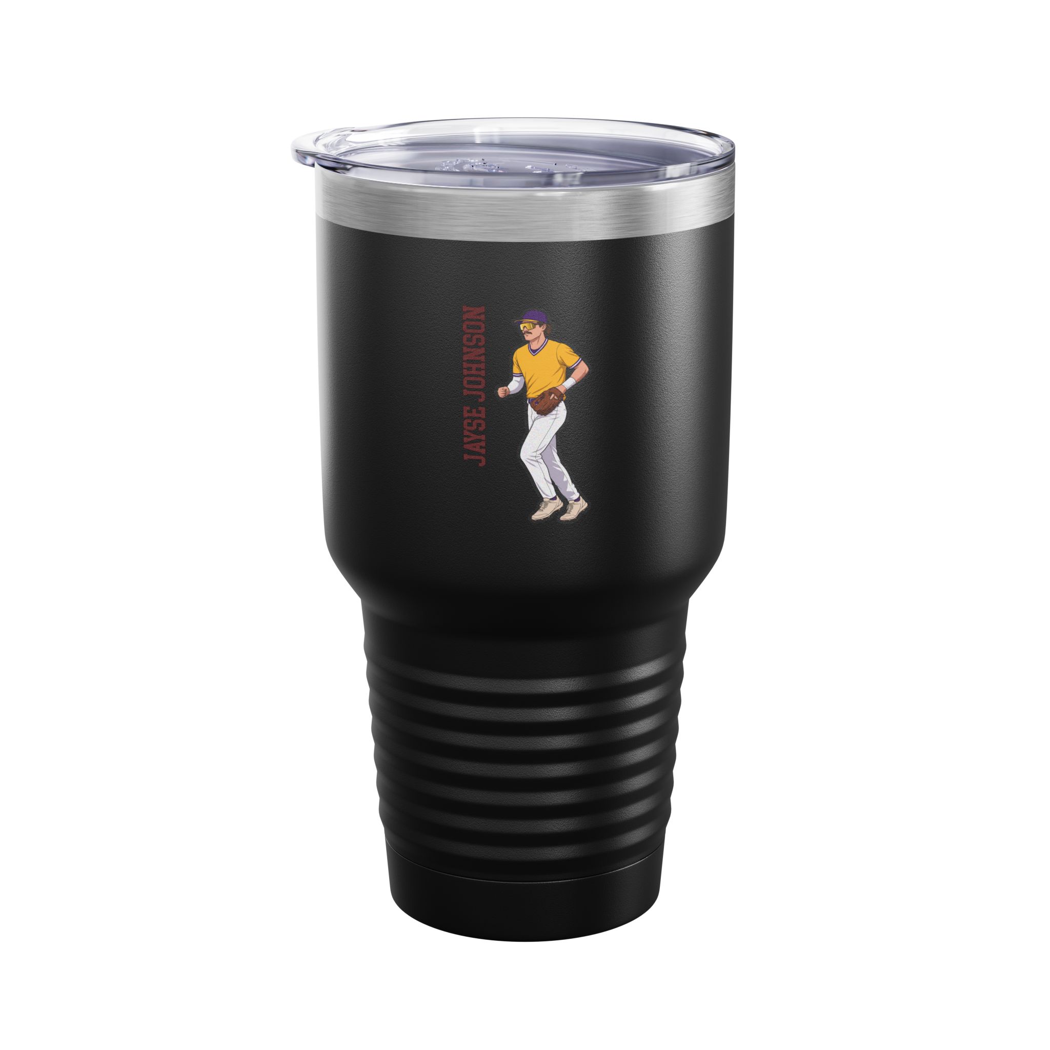 30oz Tumbler — character_name_vertical in Black