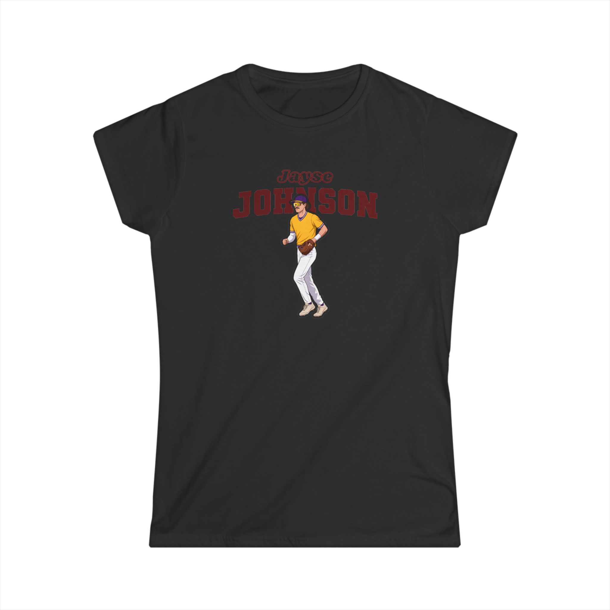 Women's Softstyle Tee — character_name_arch in Black