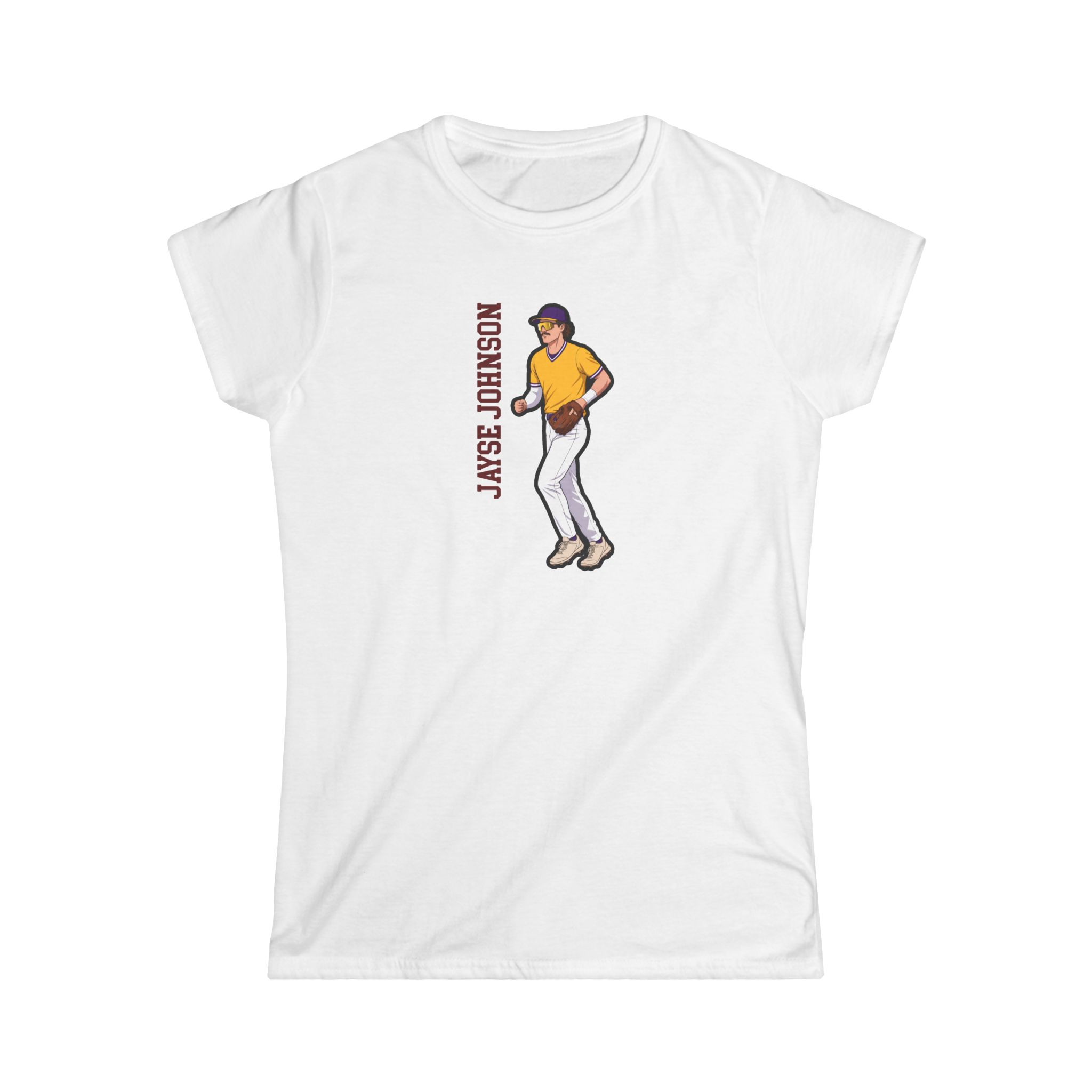 Women's Softstyle Tee — character_name_vertical in White