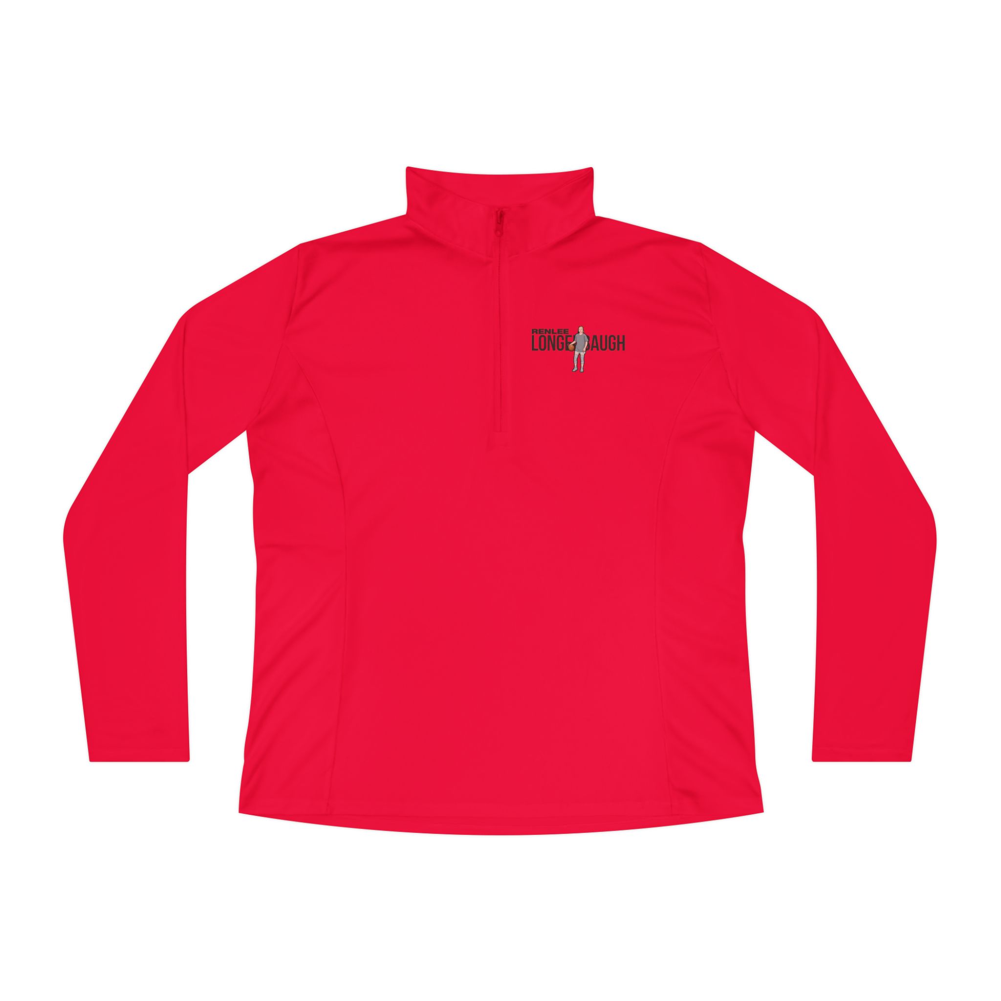 Women's Q-Zip Pullover — character_player_name in Red