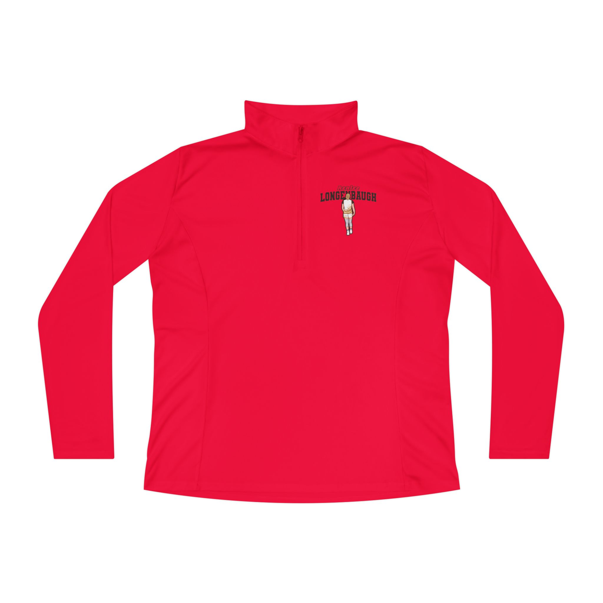 Women's Q-Zip Pullover — character_name_arch in Red