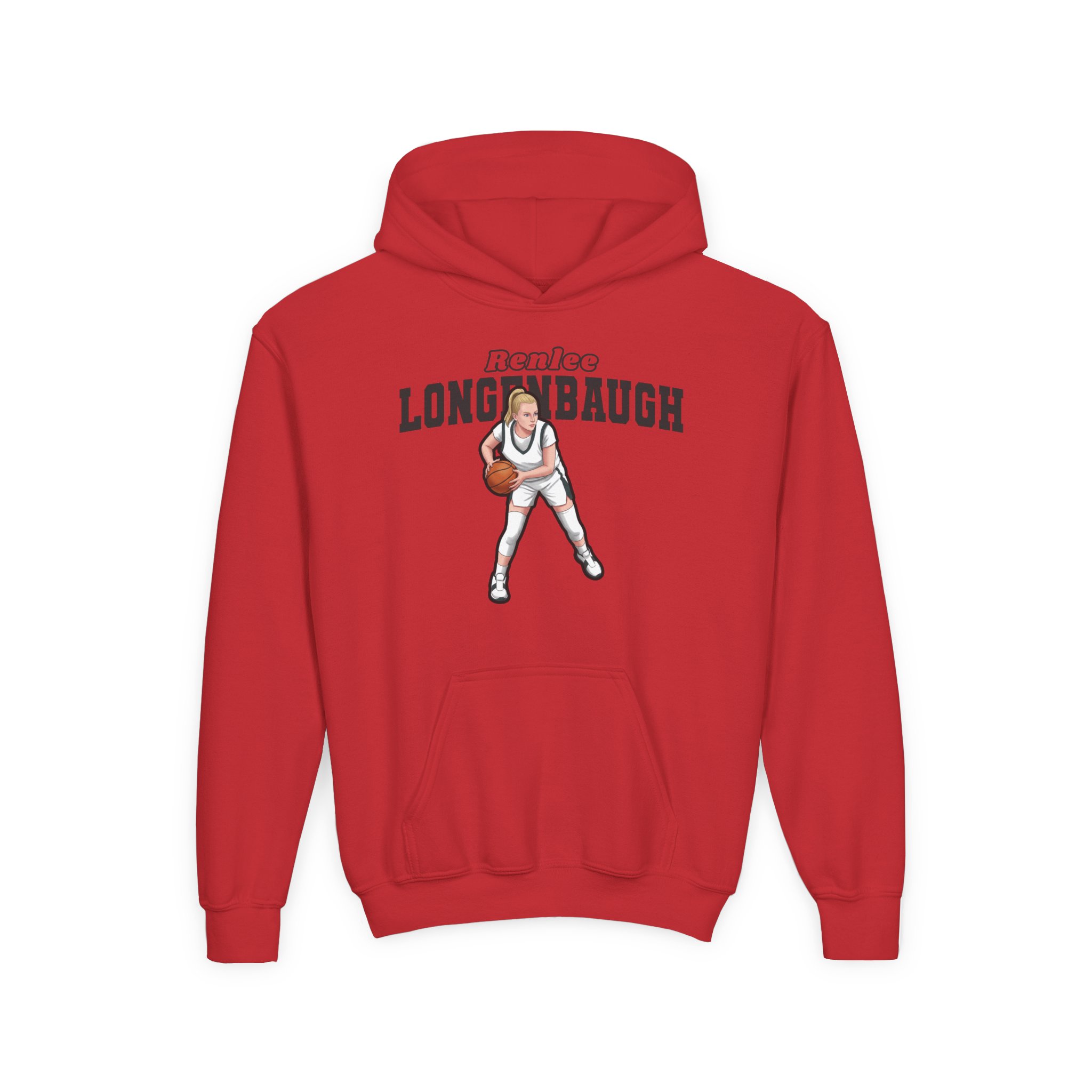 Youth Hoodie — character_name_arch in Red
