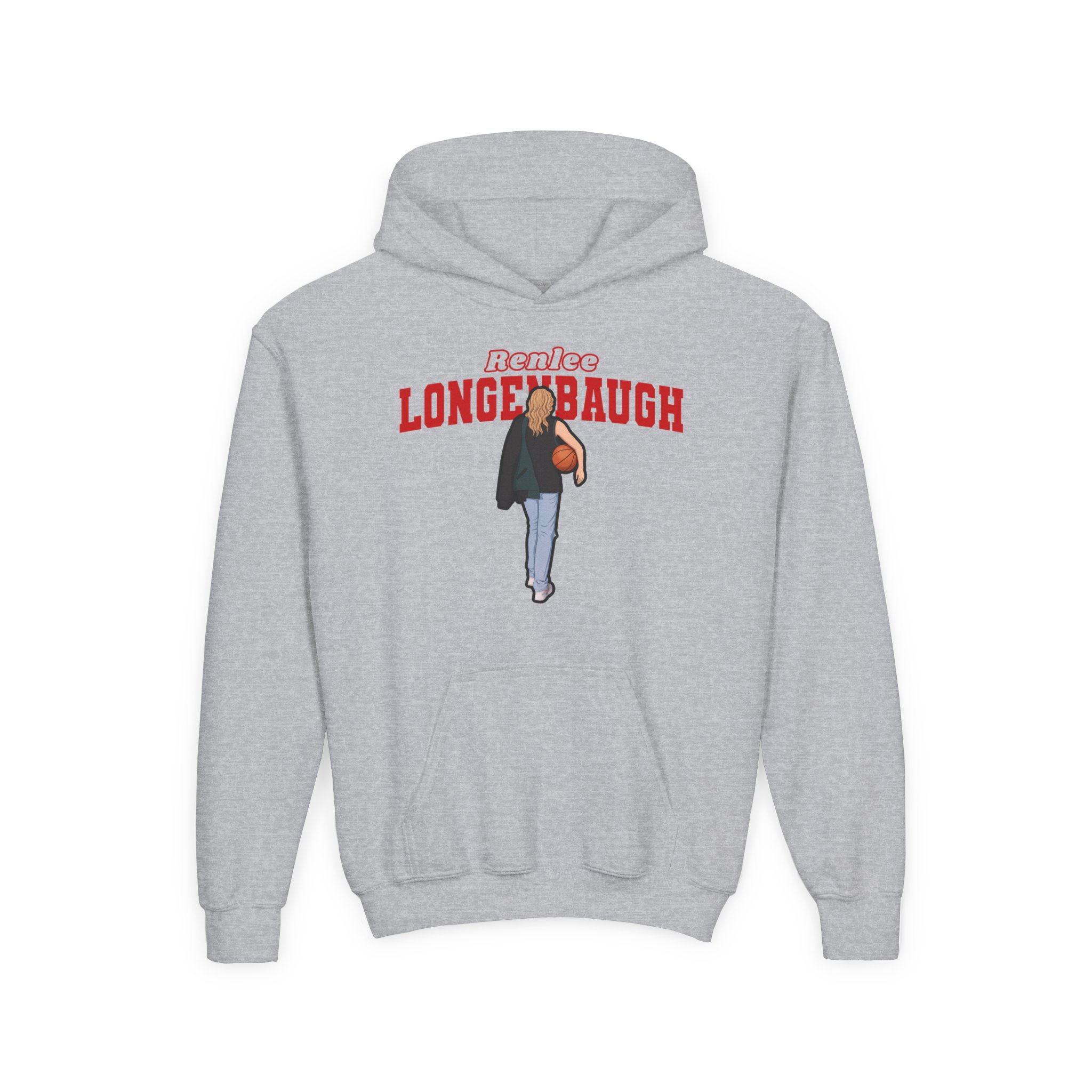Youth Hoodie — character_name_arch in Grey