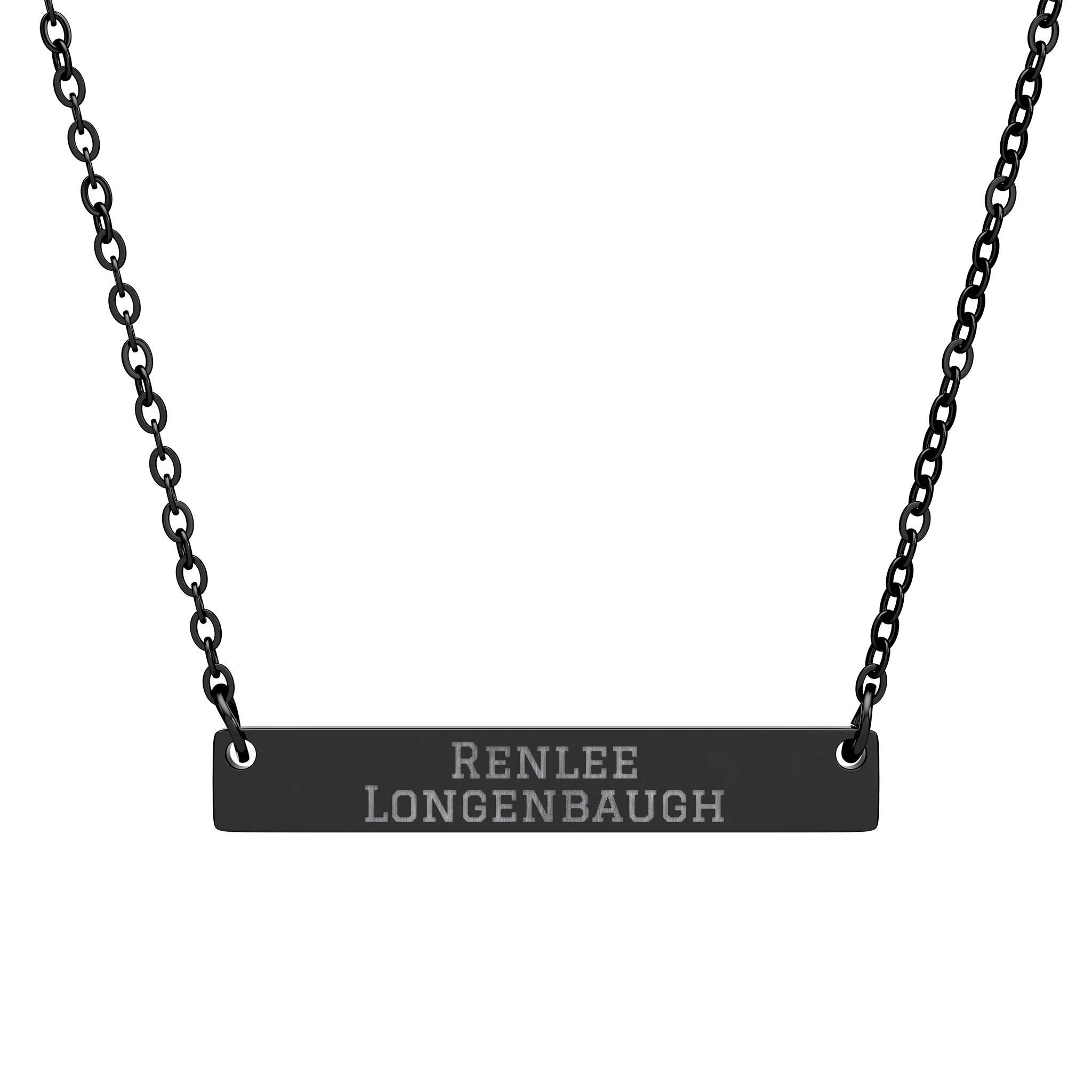 Engraved Bar Necklace — Classic in Black