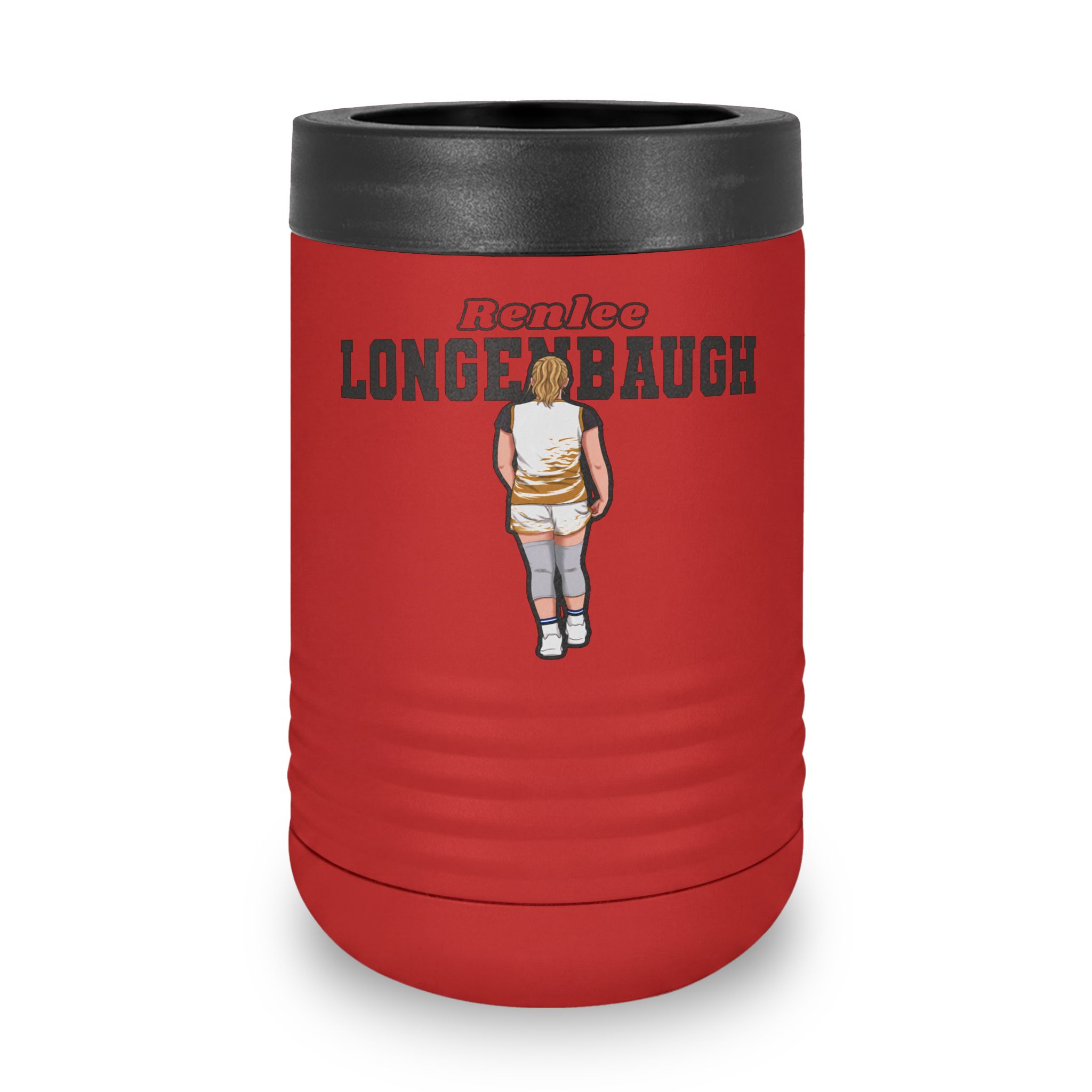 Stainless Can Cooler — character_name_arch in Red