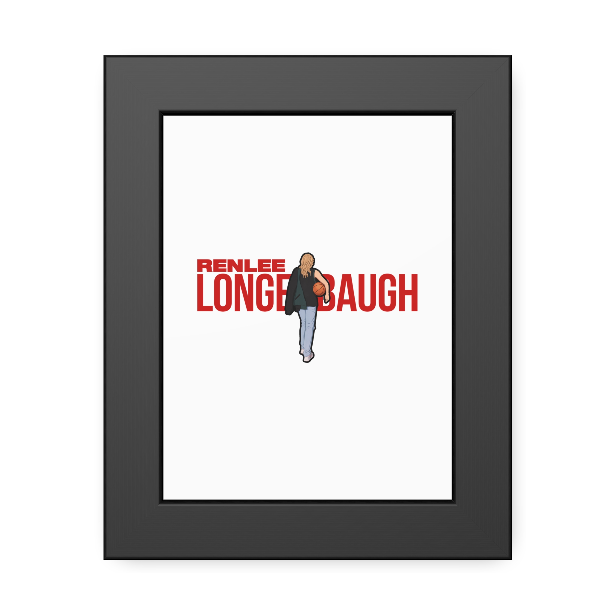 Framed Poster — character_player_name in Black