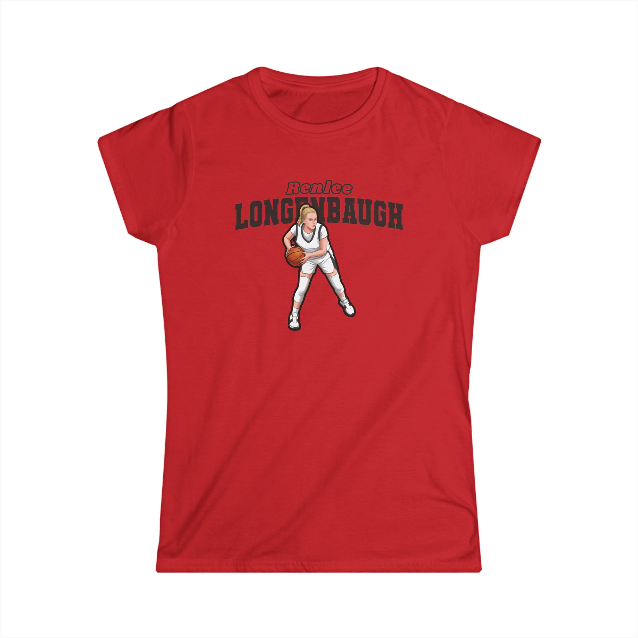 Women's Softstyle Tee — character_name_arch in Red