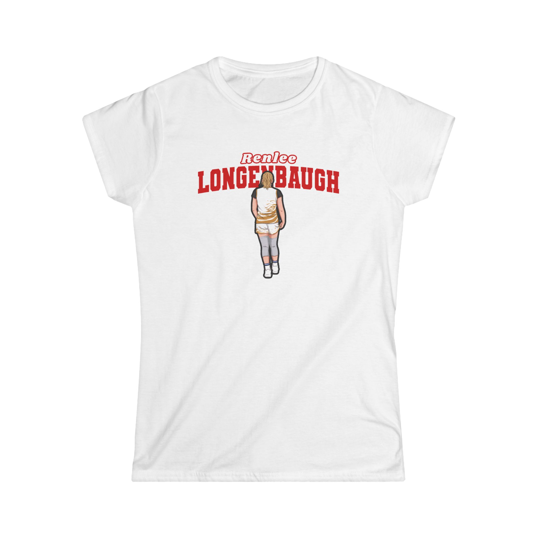 Women's Softstyle Tee — character_name_arch in White