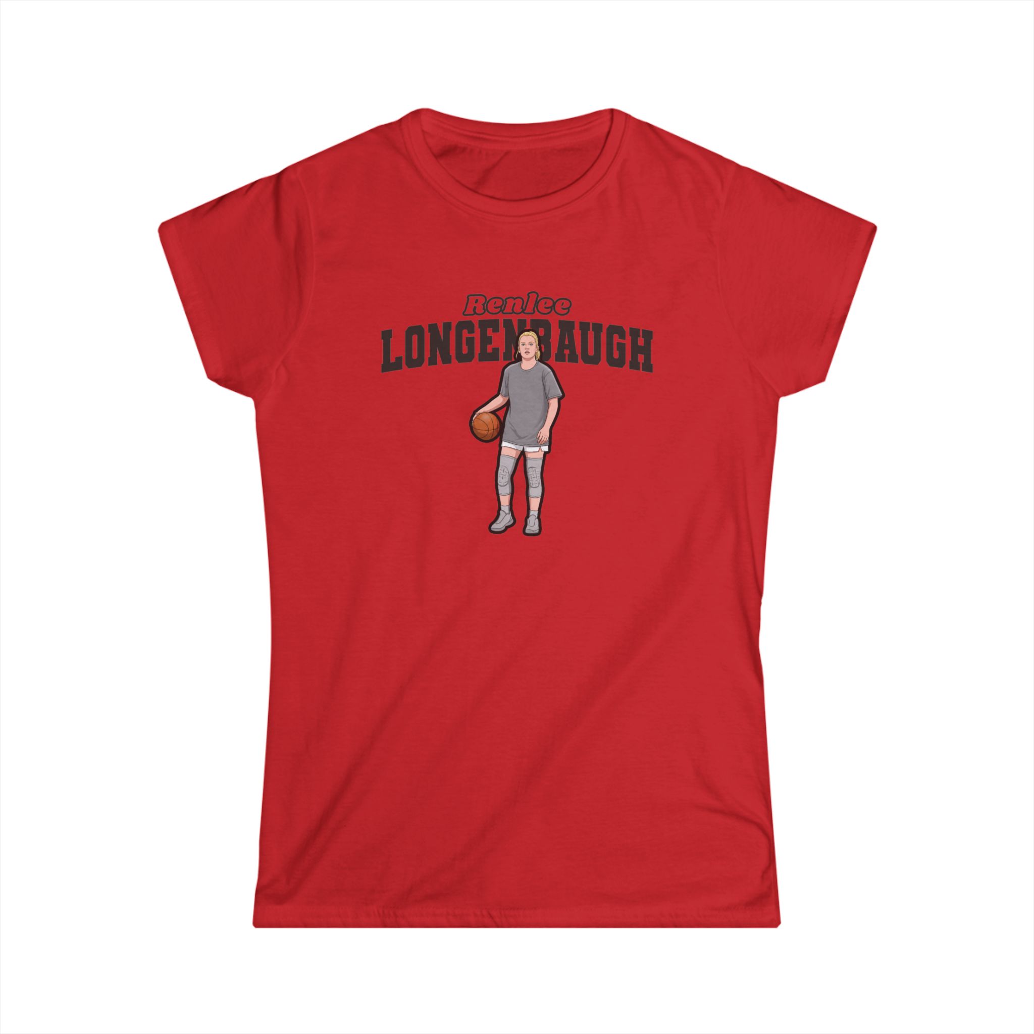 Women's Softstyle Tee — character_name_arch in Red