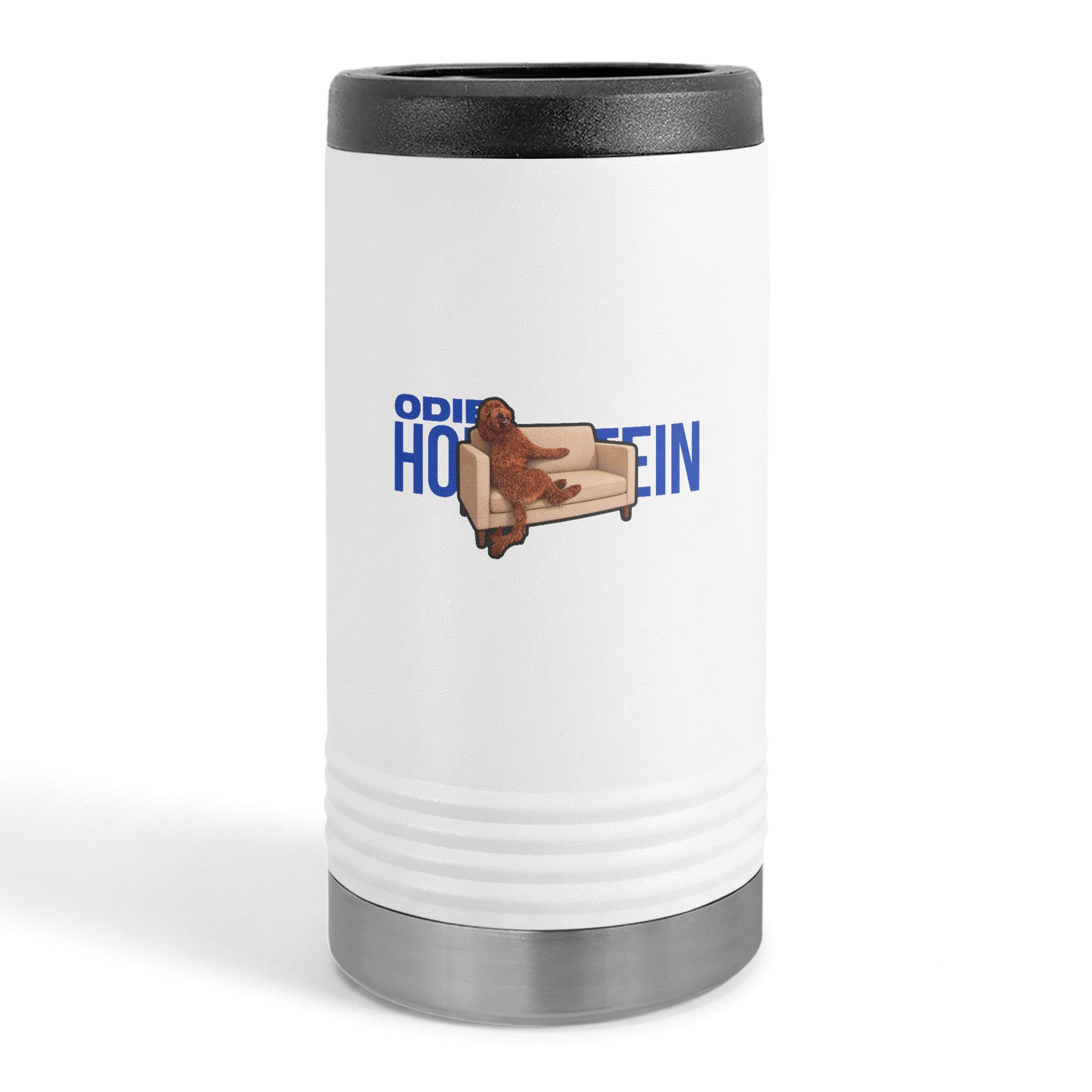 Slim Stainless Can Cooler — character_player_name in White