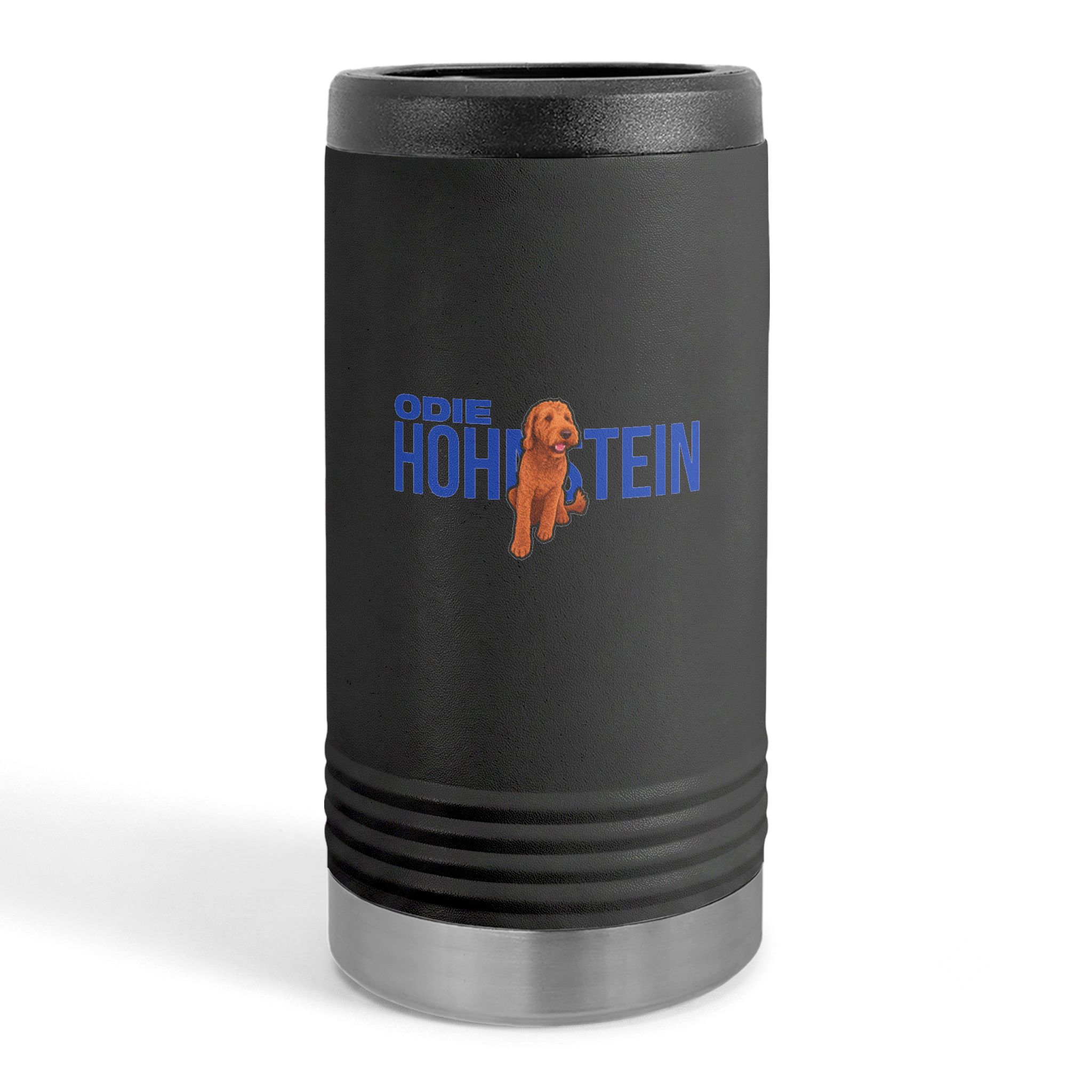 Slim Stainless Can Cooler — character_player_name in Black