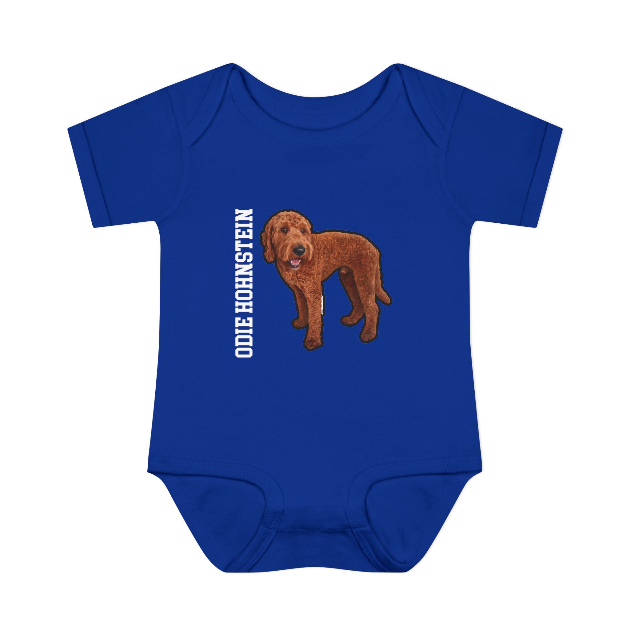 Baby Onesie — character_name_vertical in Royal