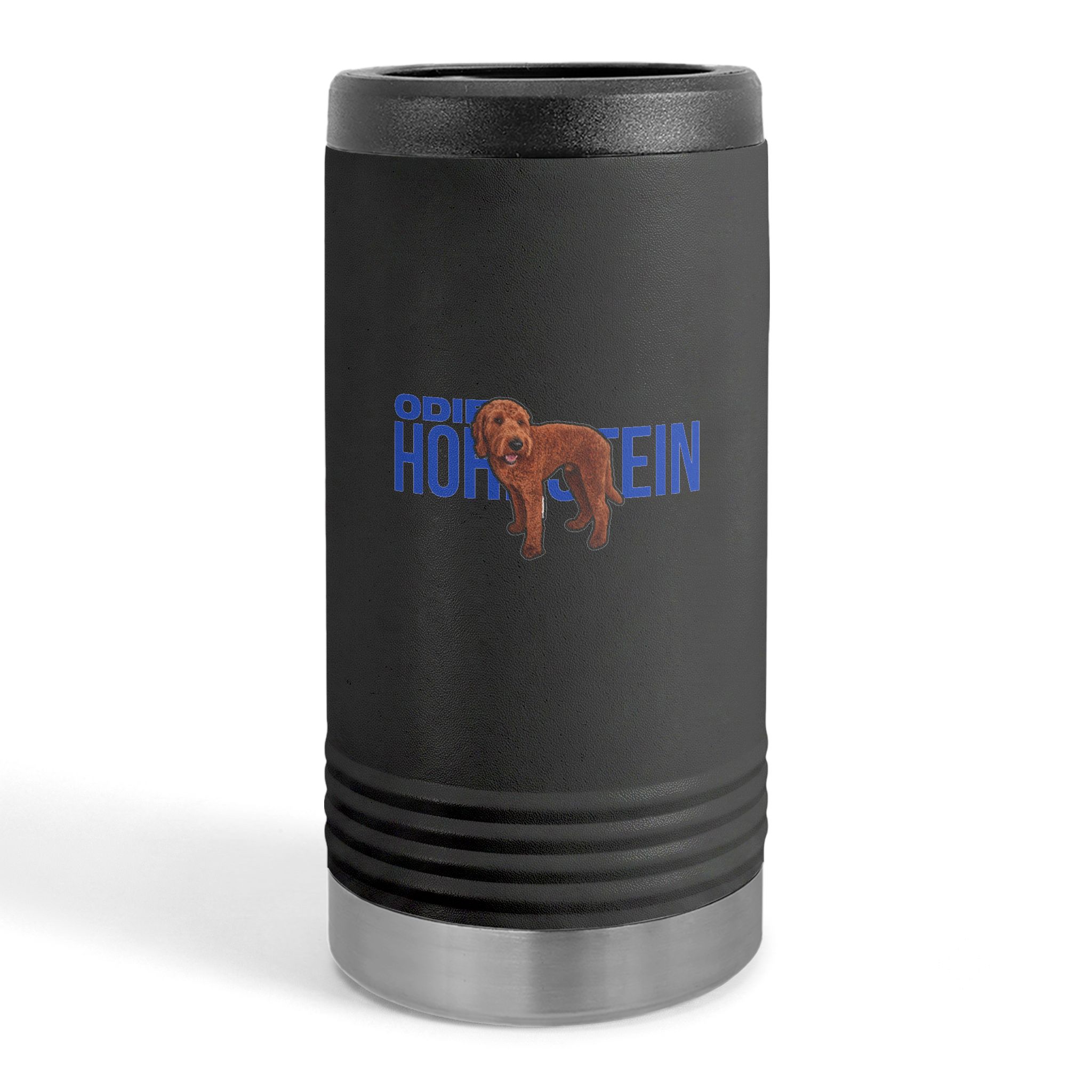 Slim Stainless Can Cooler — character_player_name in Black