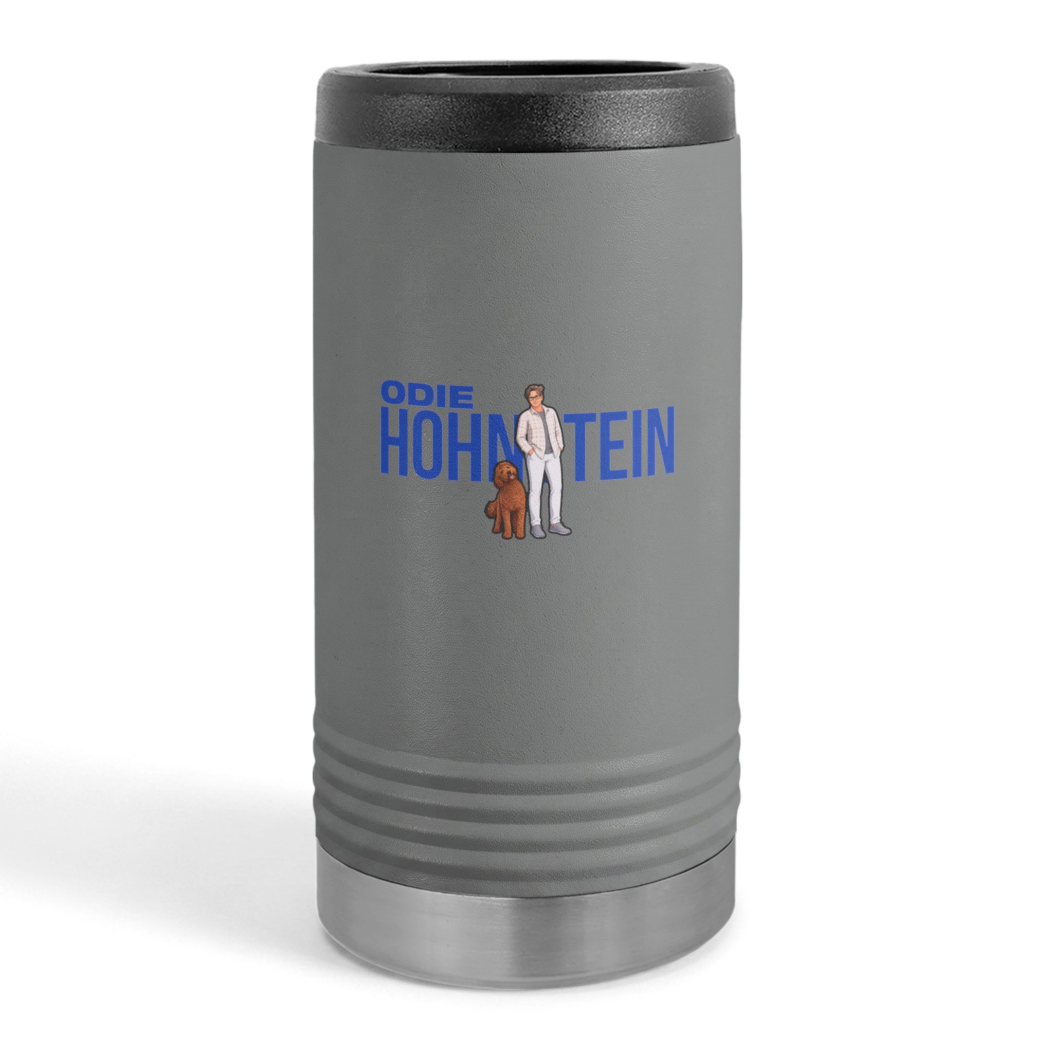 Slim Stainless Can Cooler — character_player_name in Grey
