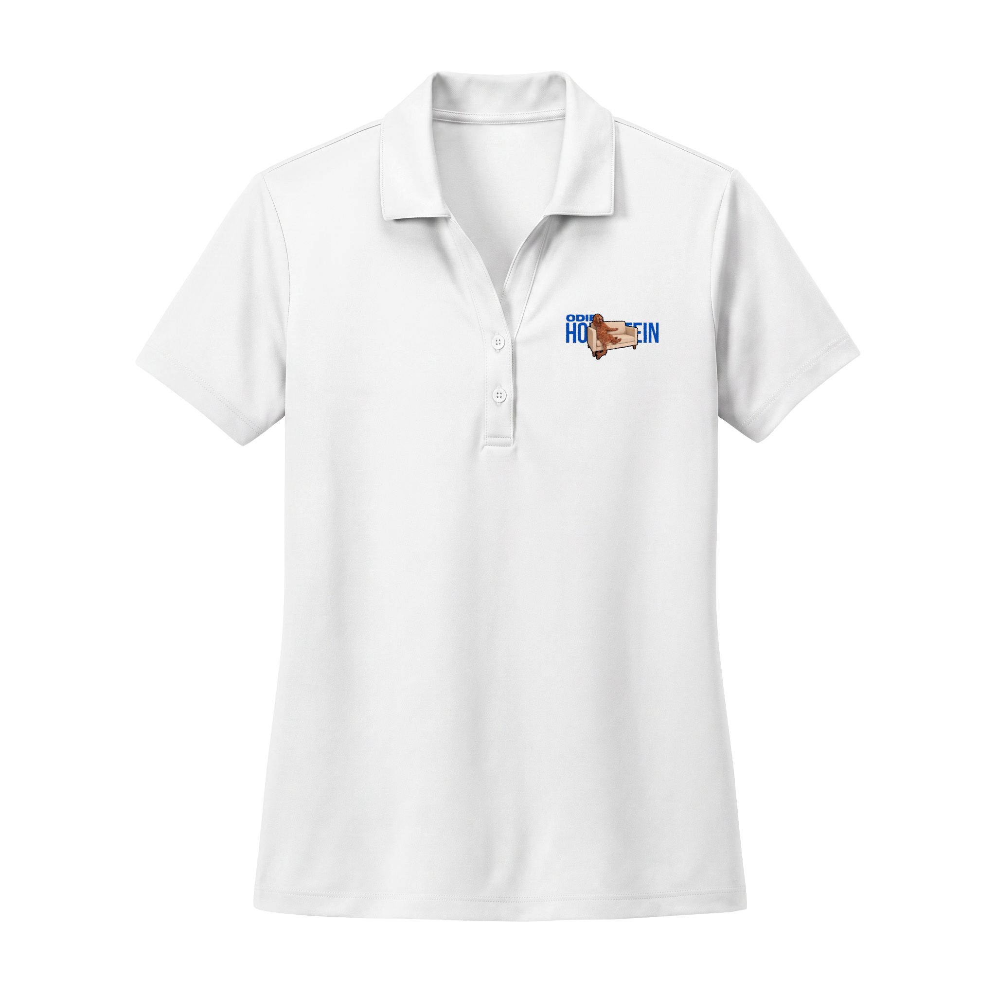 Women's Performance Polo — character_player_name in White