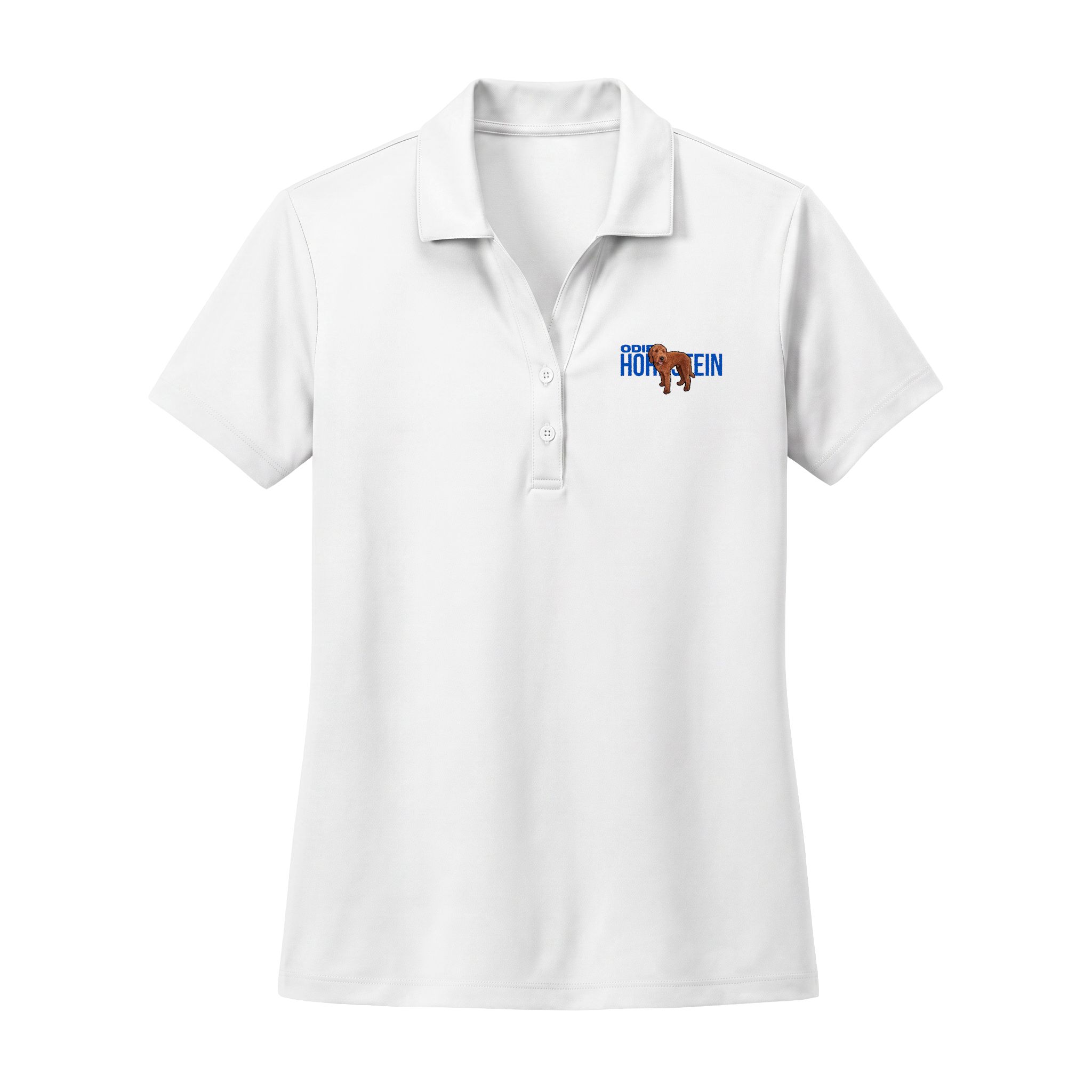 Women's Performance Polo — character_player_name in White