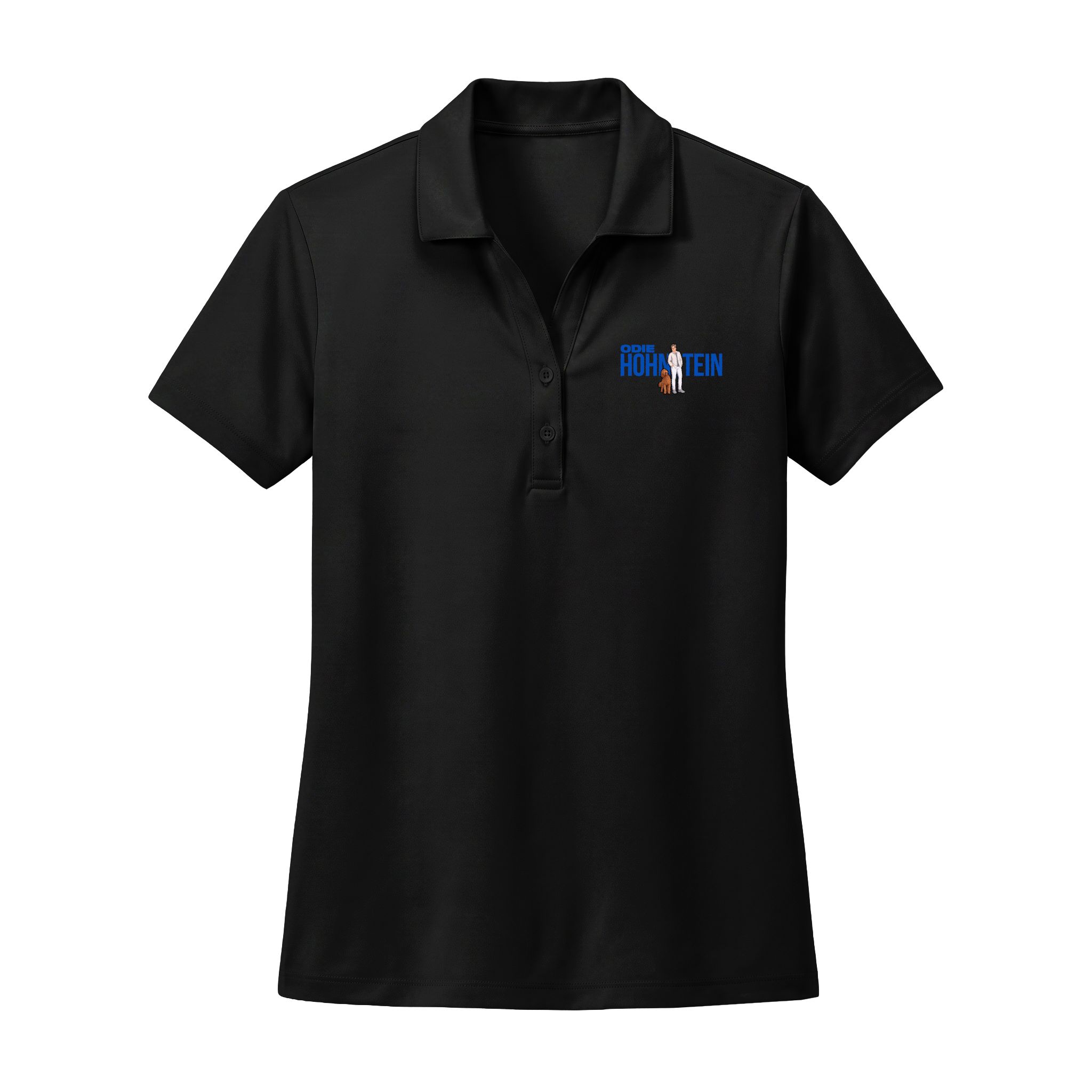 Women's Performance Polo — character_player_name in Black