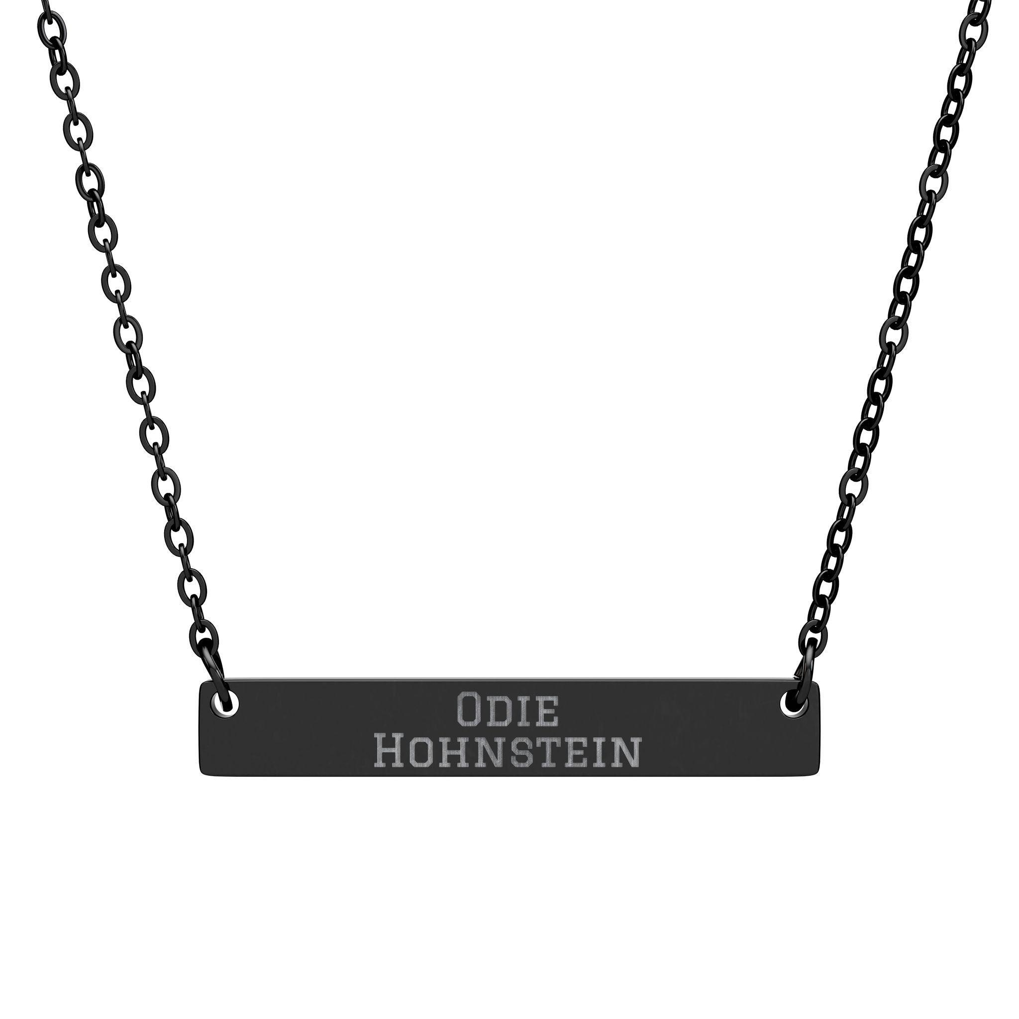 Engraved Bar Necklace — Classic in Black