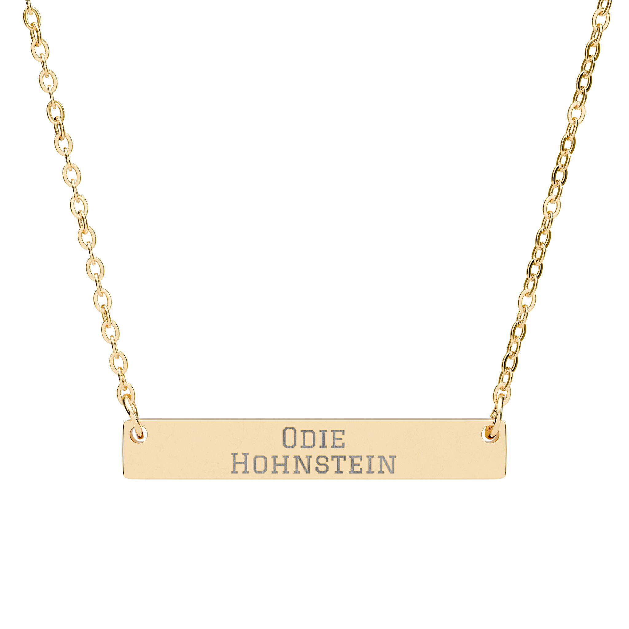 Engraved Bar Necklace — Classic in Gold