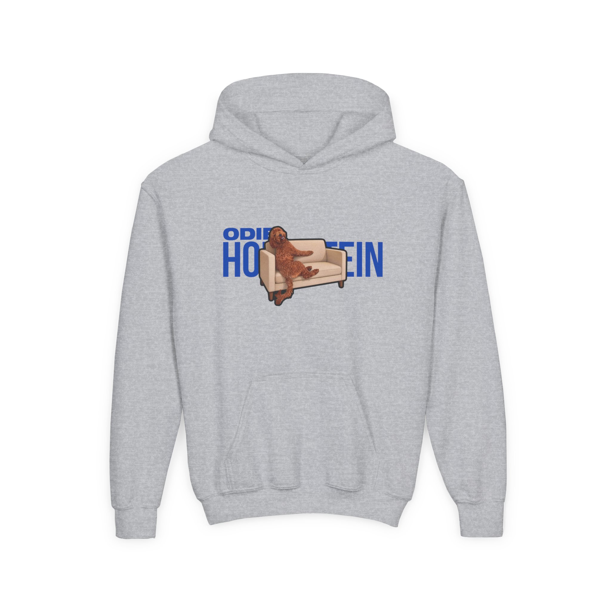 Youth Hoodie — character_player_name in Grey